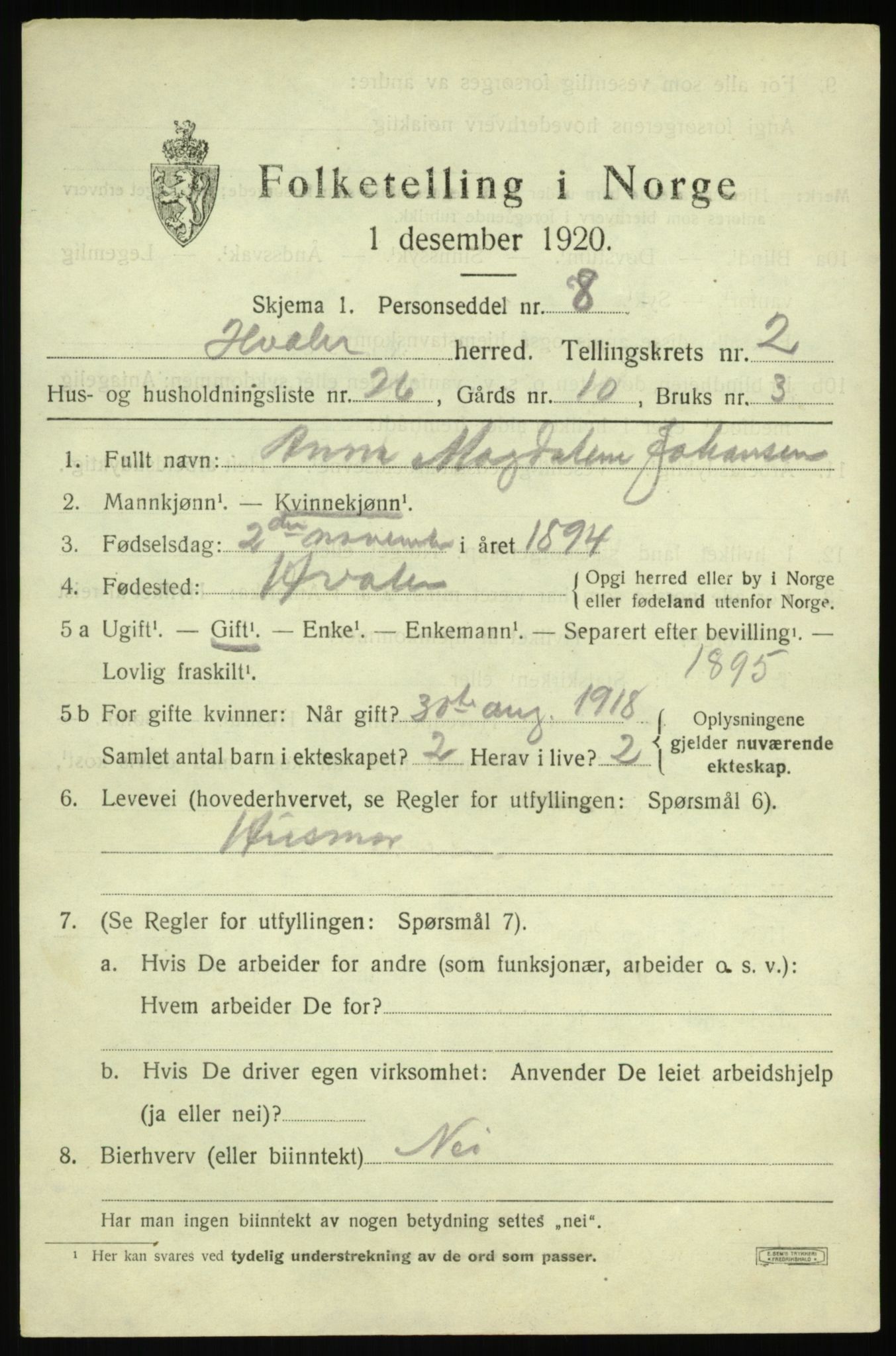 SAO, Folketelling 1920 for 0111 Hvaler herred, 1920, s. 3548
