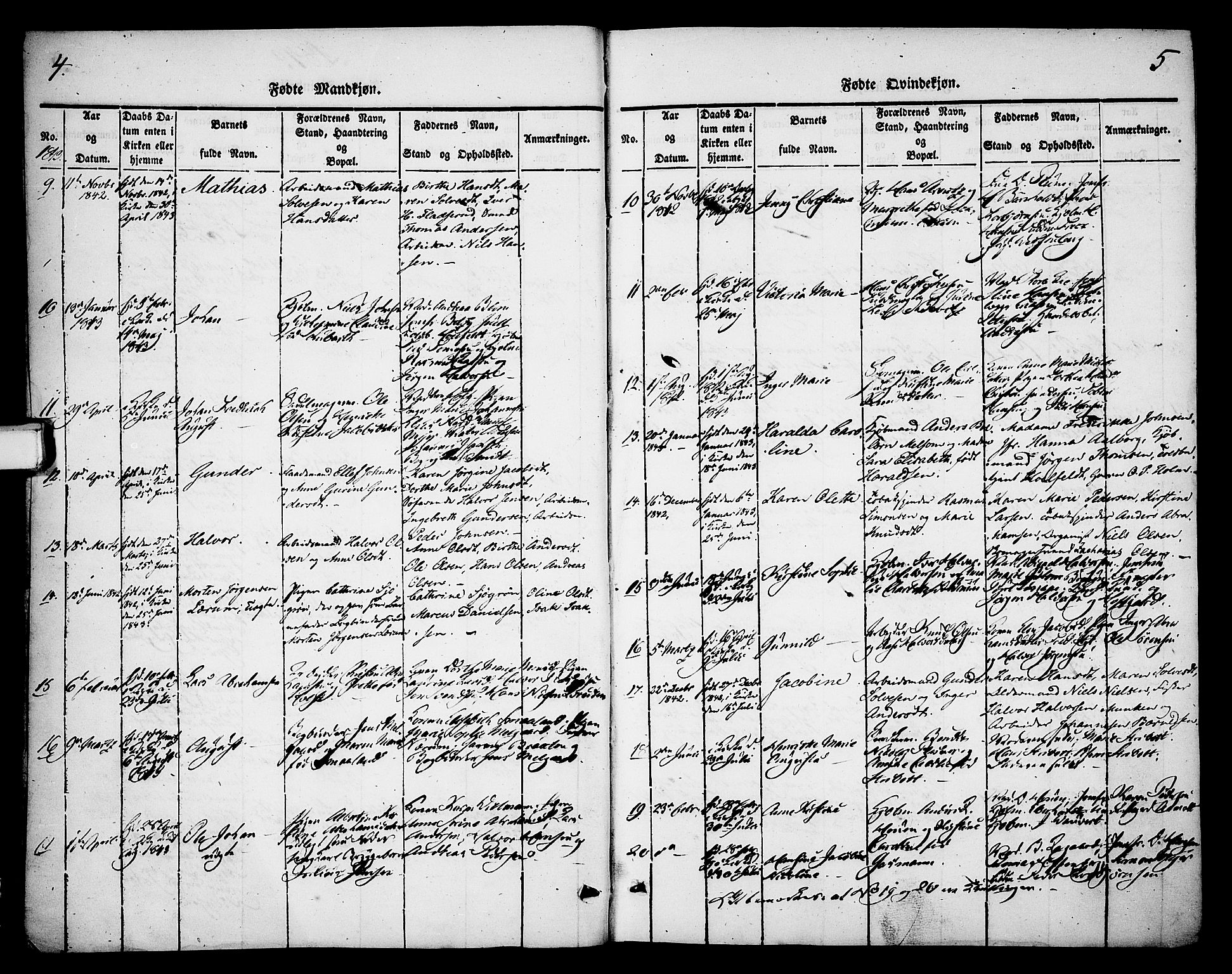 Skien kirkebøker, SAKO/A-302/F/Fa/L0006b: Ministerialbok nr. 6B, 1843-1846, s. 4-5