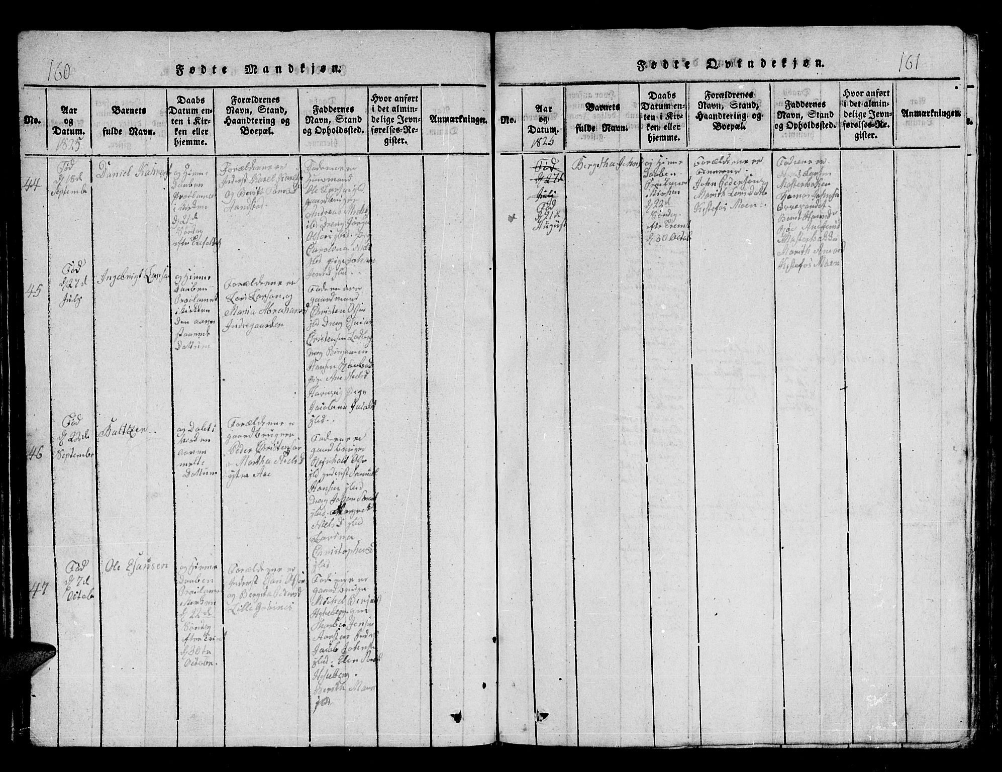 Ibestad sokneprestembete, AV/SATØ-S-0077/H/Ha/Hab/L0002klokker: Klokkerbok nr. 2, 1821-1833, s. 160-161