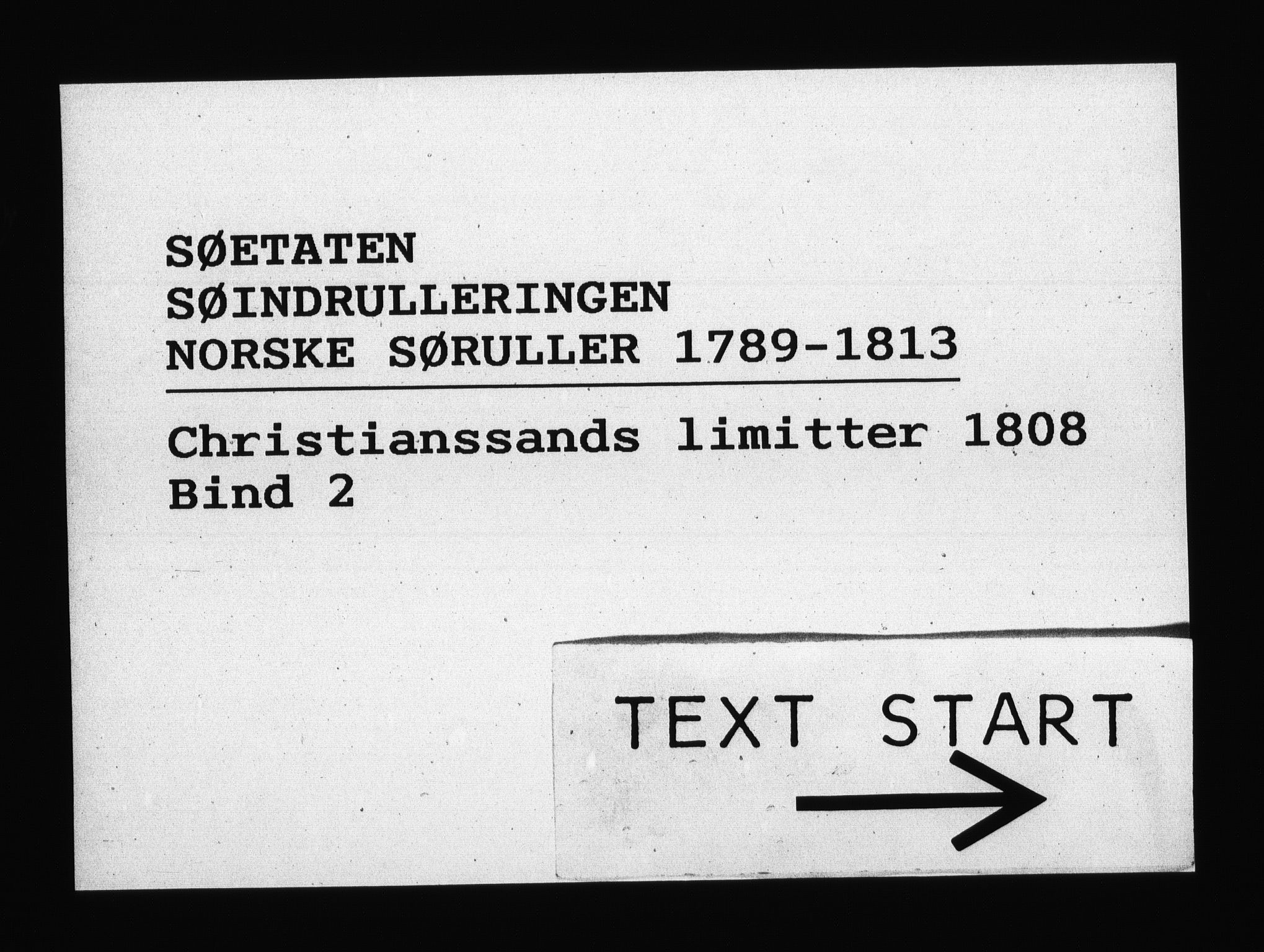 Sjøetaten, RA/EA-3110/F/L0102: Kristiansand limitter, bind 2, 1808