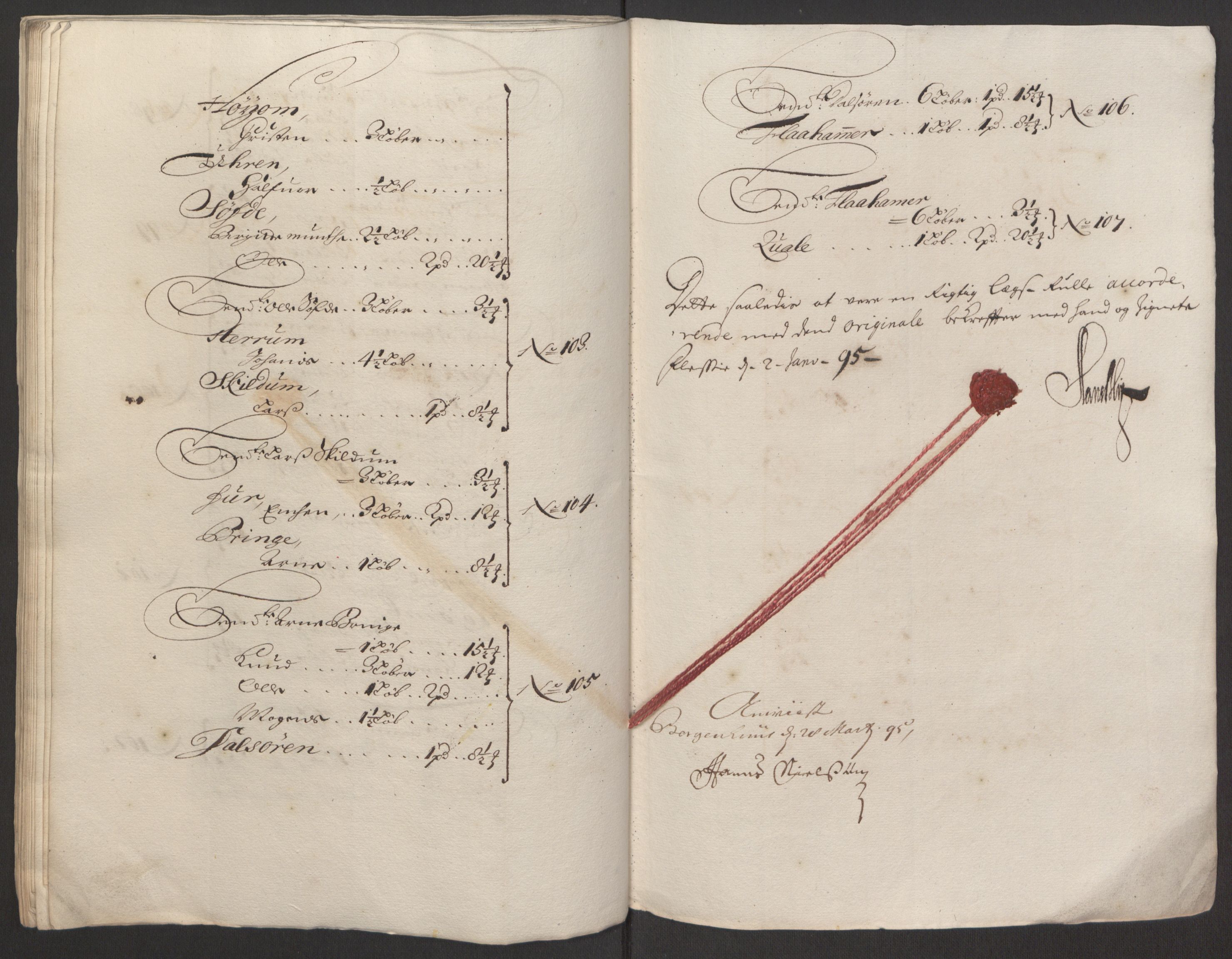 Rentekammeret inntil 1814, Reviderte regnskaper, Fogderegnskap, AV/RA-EA-4092/R52/L3307: Fogderegnskap Sogn, 1693-1694, s. 419