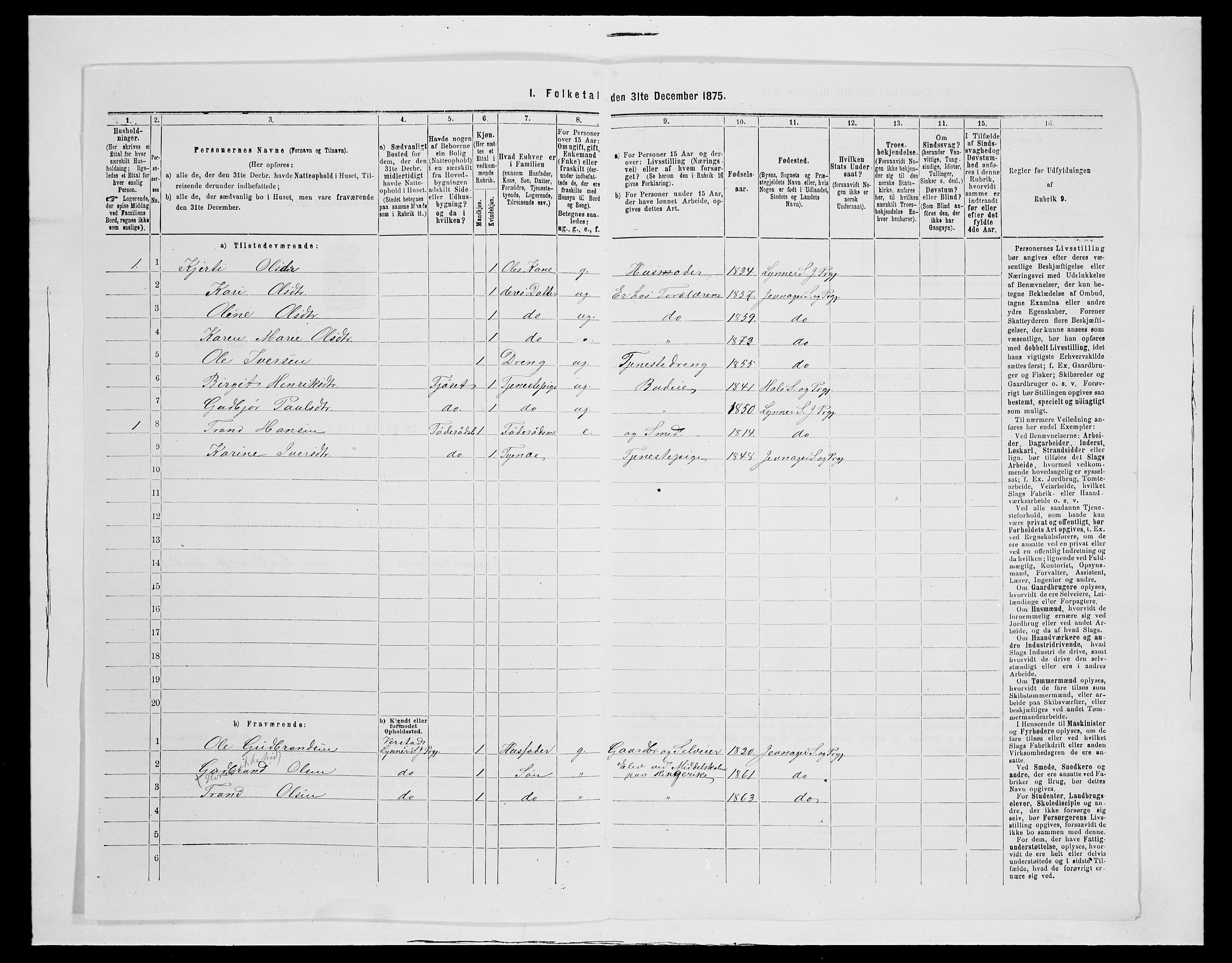SAH, Folketelling 1875 for 0532P Jevnaker prestegjeld, 1875, s. 1231