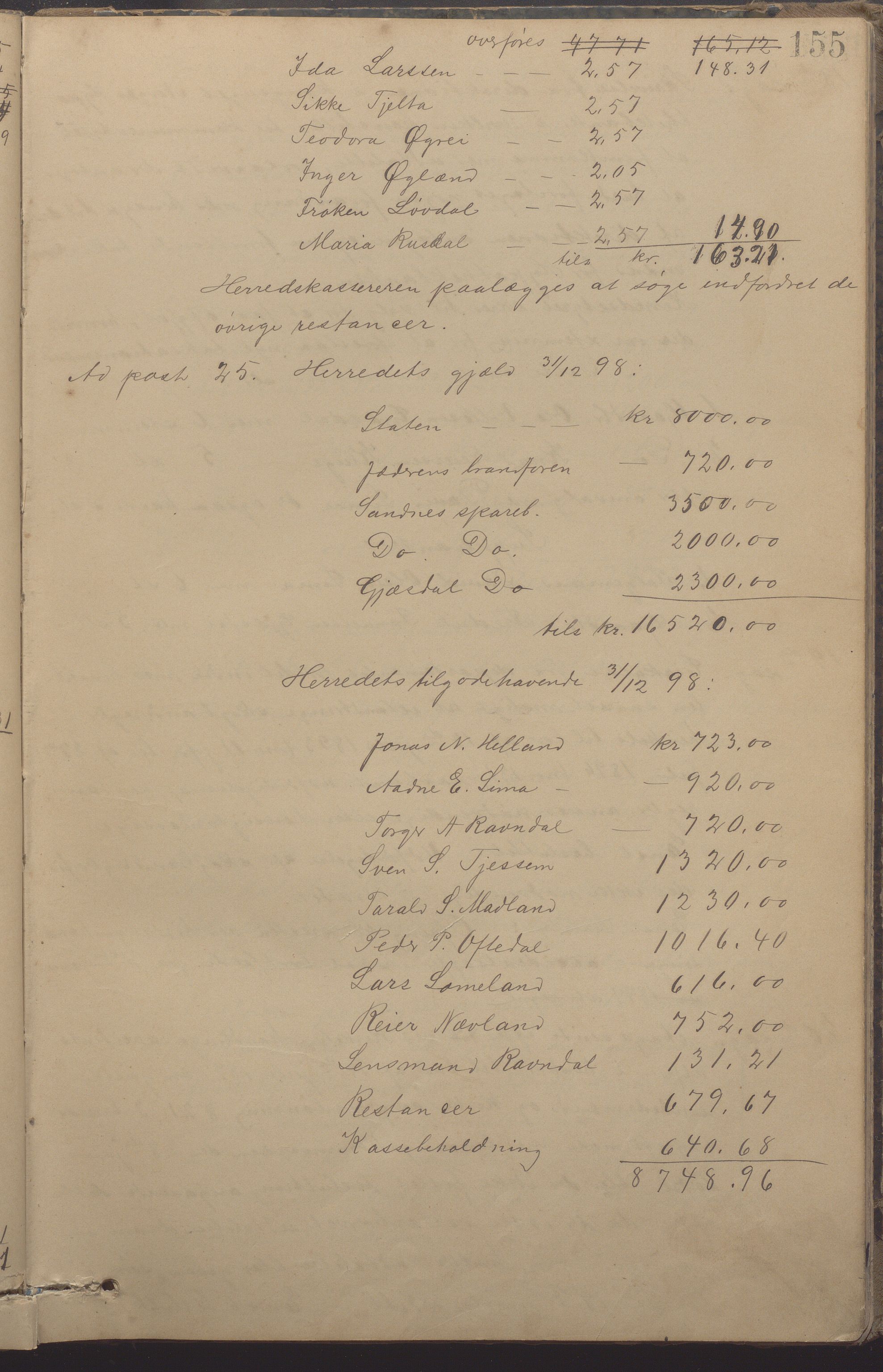 Gjesdal kommune - Formannskapet, IKAR/K-101383/A/Aa/L0003: Møtebok, 1896-1906, s. 155