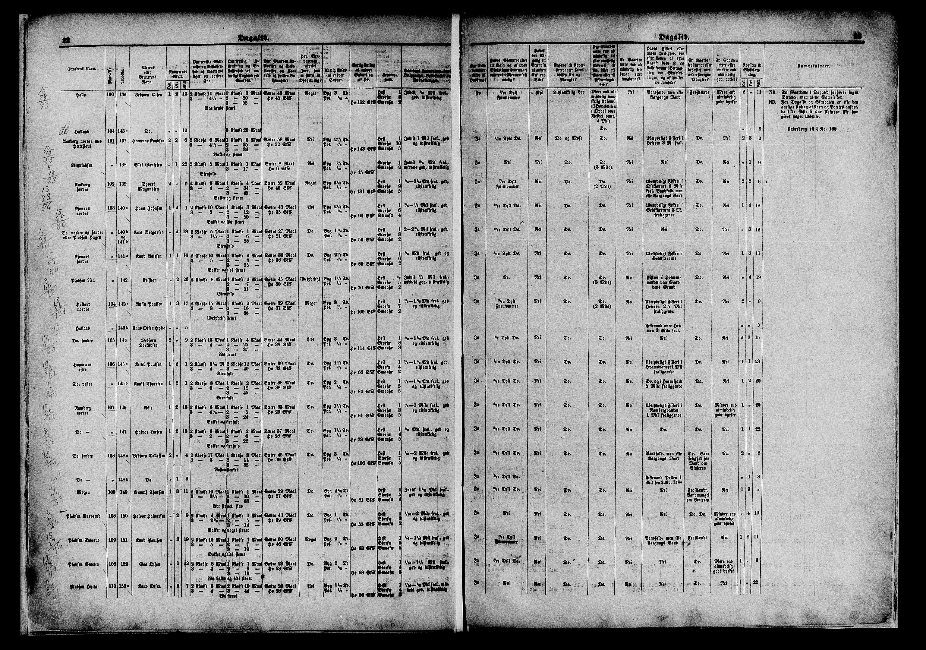 Matrikkelrevisjonen av 1863, AV/RA-S-1530/F/Fe/L0106/0002: Nore (Uvdal) / II. Med endringer av Herredskommisjonen, 1863