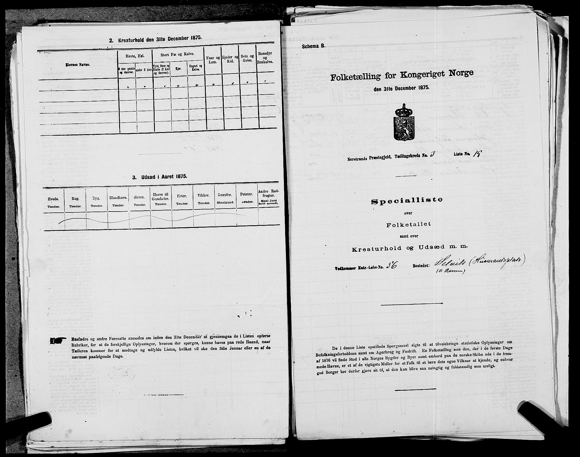 SAST, Folketelling 1875 for 1139P Nedstrand prestegjeld, 1875, s. 471