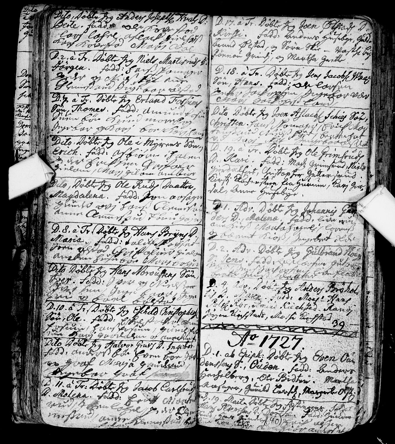 Røyken kirkebøker, AV/SAKO-A-241/F/Fa/L0001: Ministerialbok nr. 1, 1701-1730, s. 40