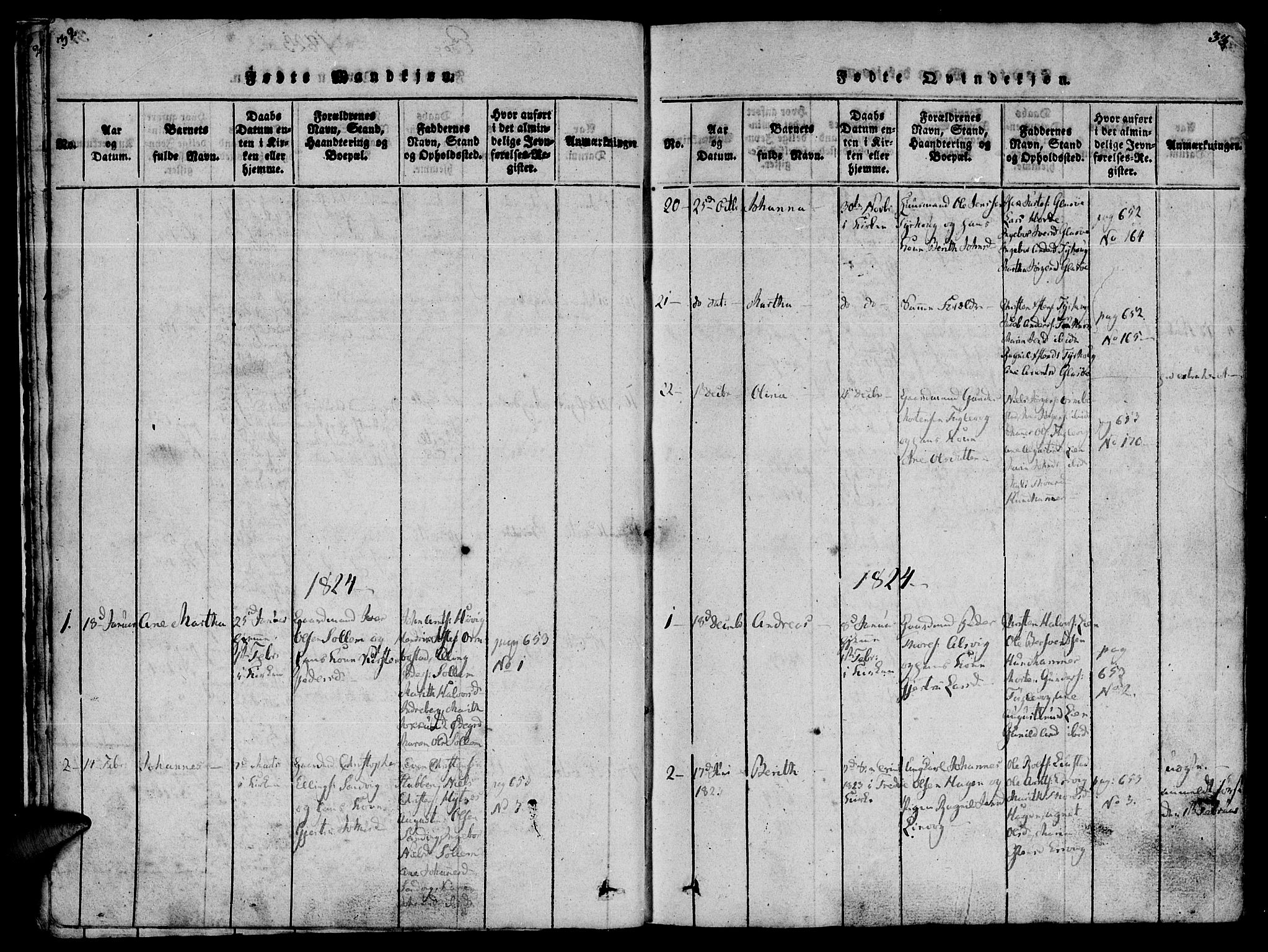 Ministerialprotokoller, klokkerbøker og fødselsregistre - Møre og Romsdal, AV/SAT-A-1454/581/L0933: Ministerialbok nr. 581A03 /1, 1819-1836, s. 32-33