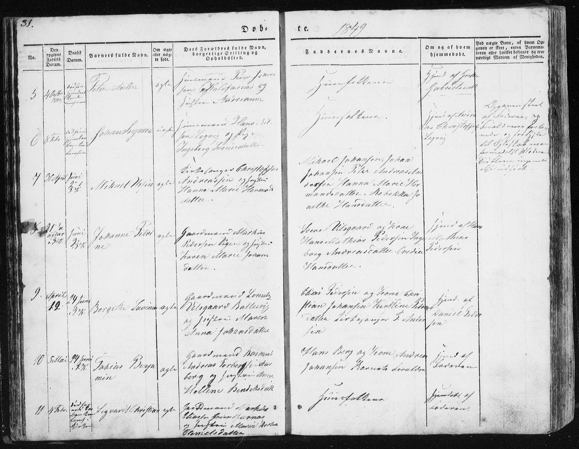 Berg sokneprestkontor, SATØ/S-1318/G/Ga/Gab/L0011klokker: Klokkerbok nr. 11, 1833-1878, s. 31