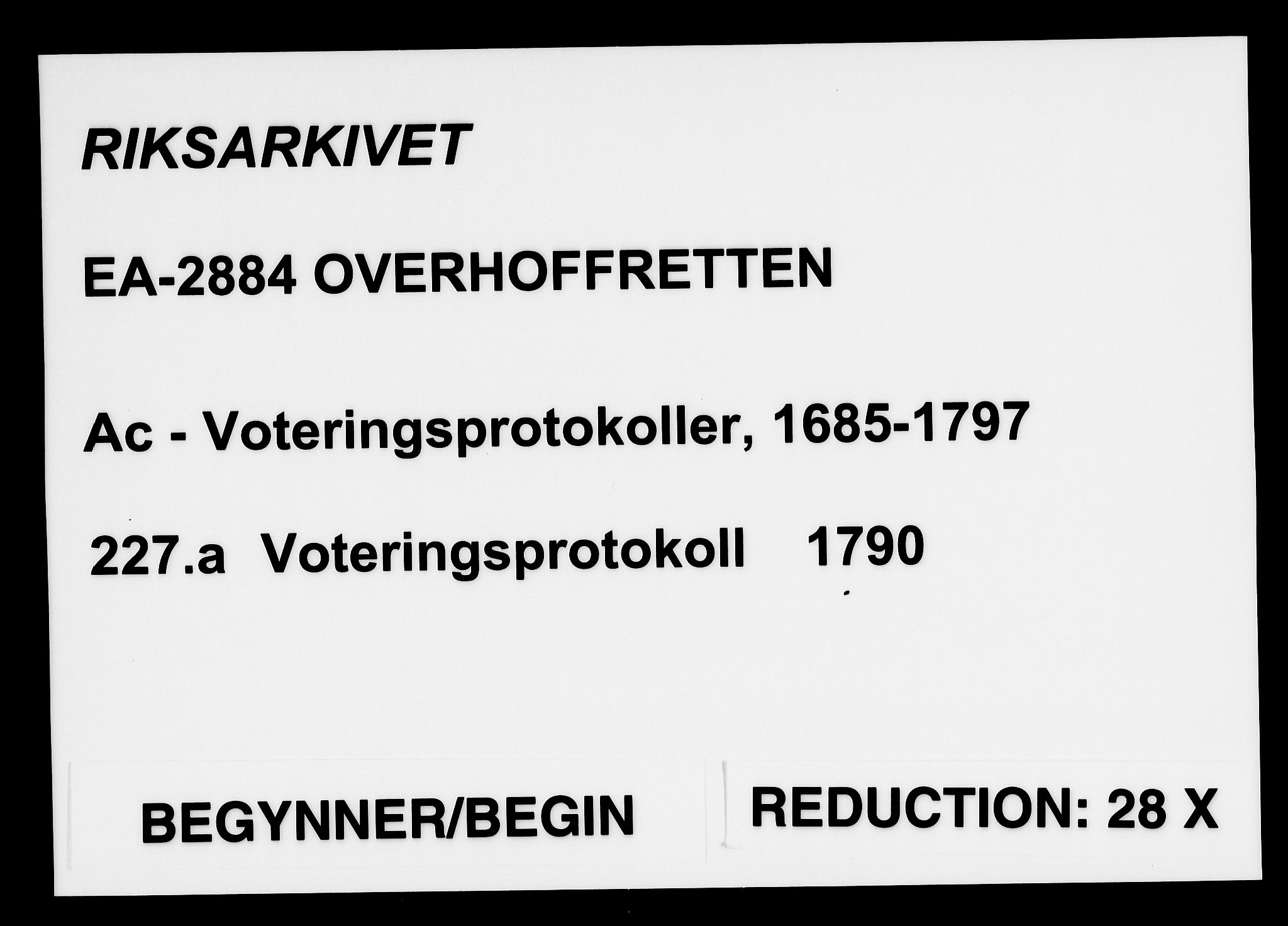 Overhoffretten 1667-1797, RA/EA-2884/Ac/L0227a: Voteringsprotokoll, 1790