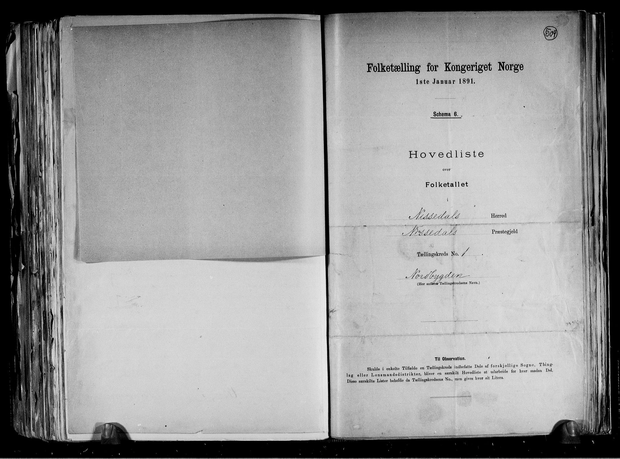 RA, Folketelling 1891 for 0830 Nissedal herred, 1891, s. 5