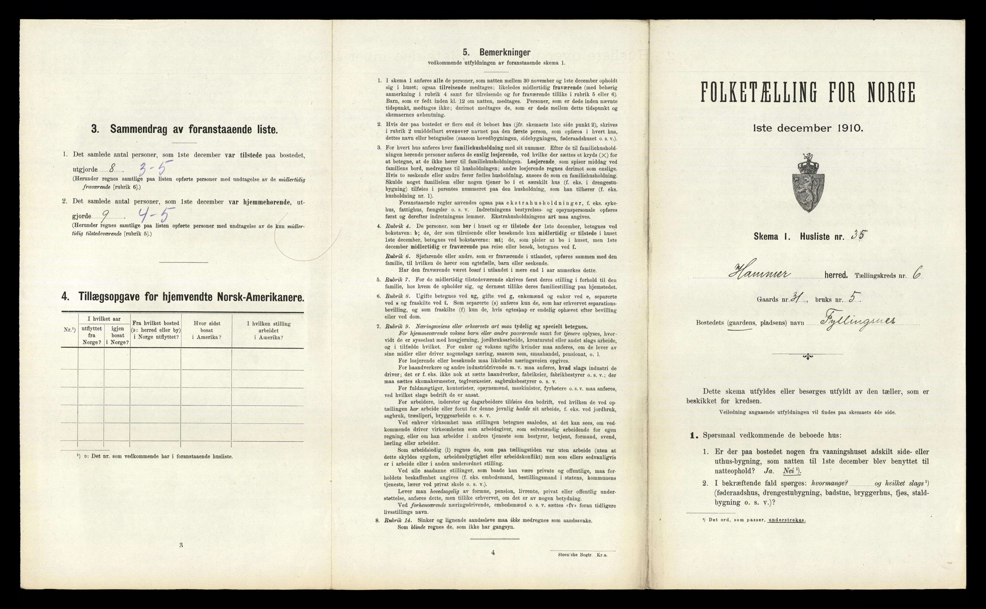 RA, Folketelling 1910 for 1254 Hamre herred, 1910, s. 410