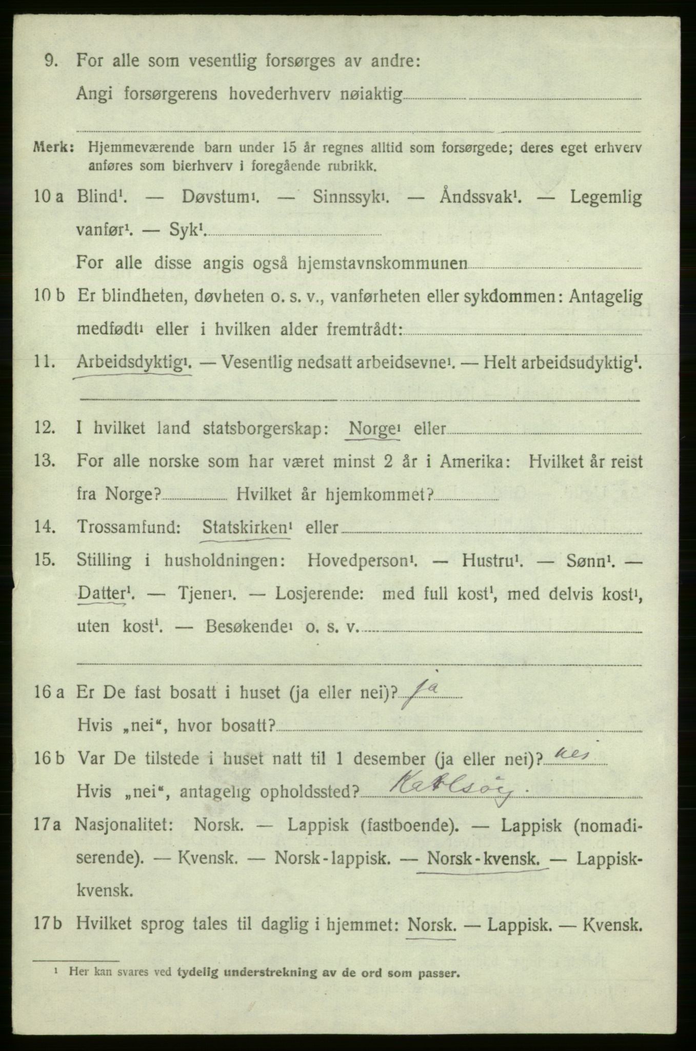 SATØ, Folketelling 1920 for 2014 Loppa herred, 1920, s. 869