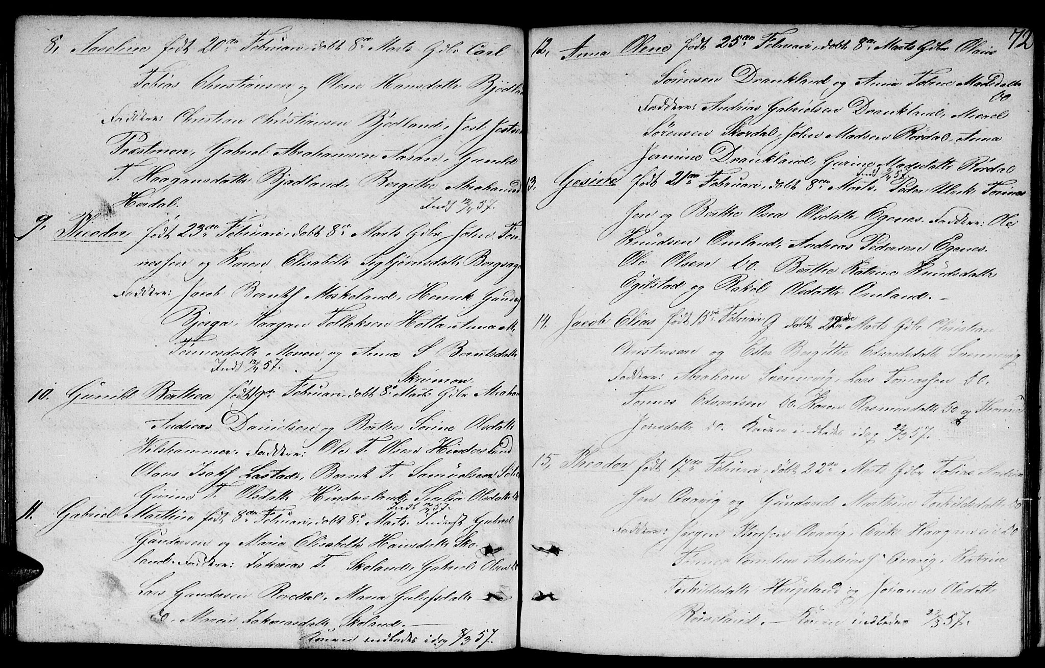 Lyngdal sokneprestkontor, AV/SAK-1111-0029/F/Fb/Fbc/L0002: Klokkerbok nr. B 2, 1849-1864, s. 72