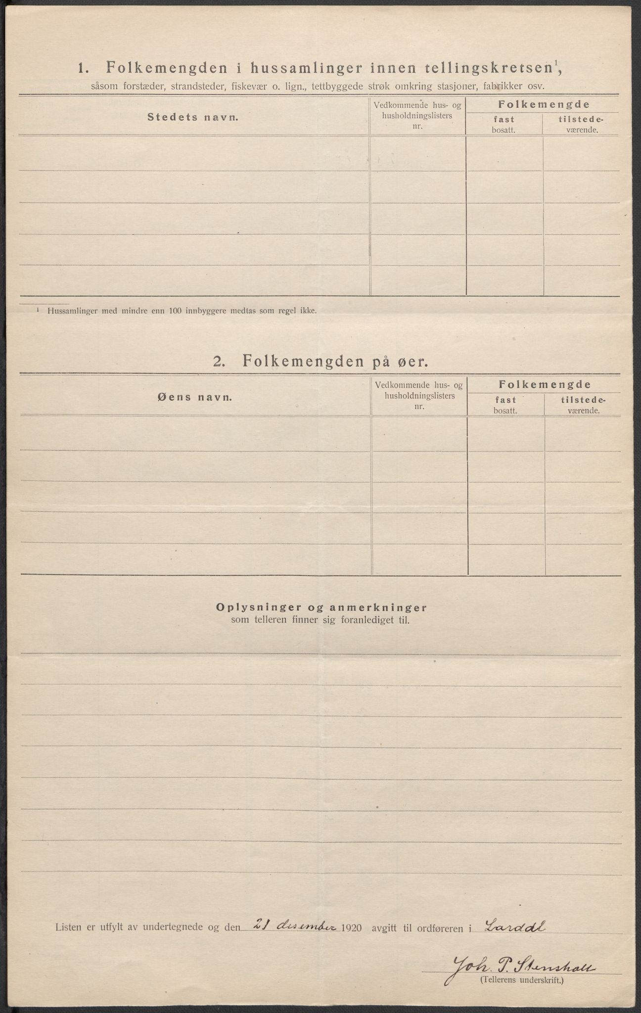 SAKO, Folketelling 1920 for 0728 Lardal herred, 1920, s. 22