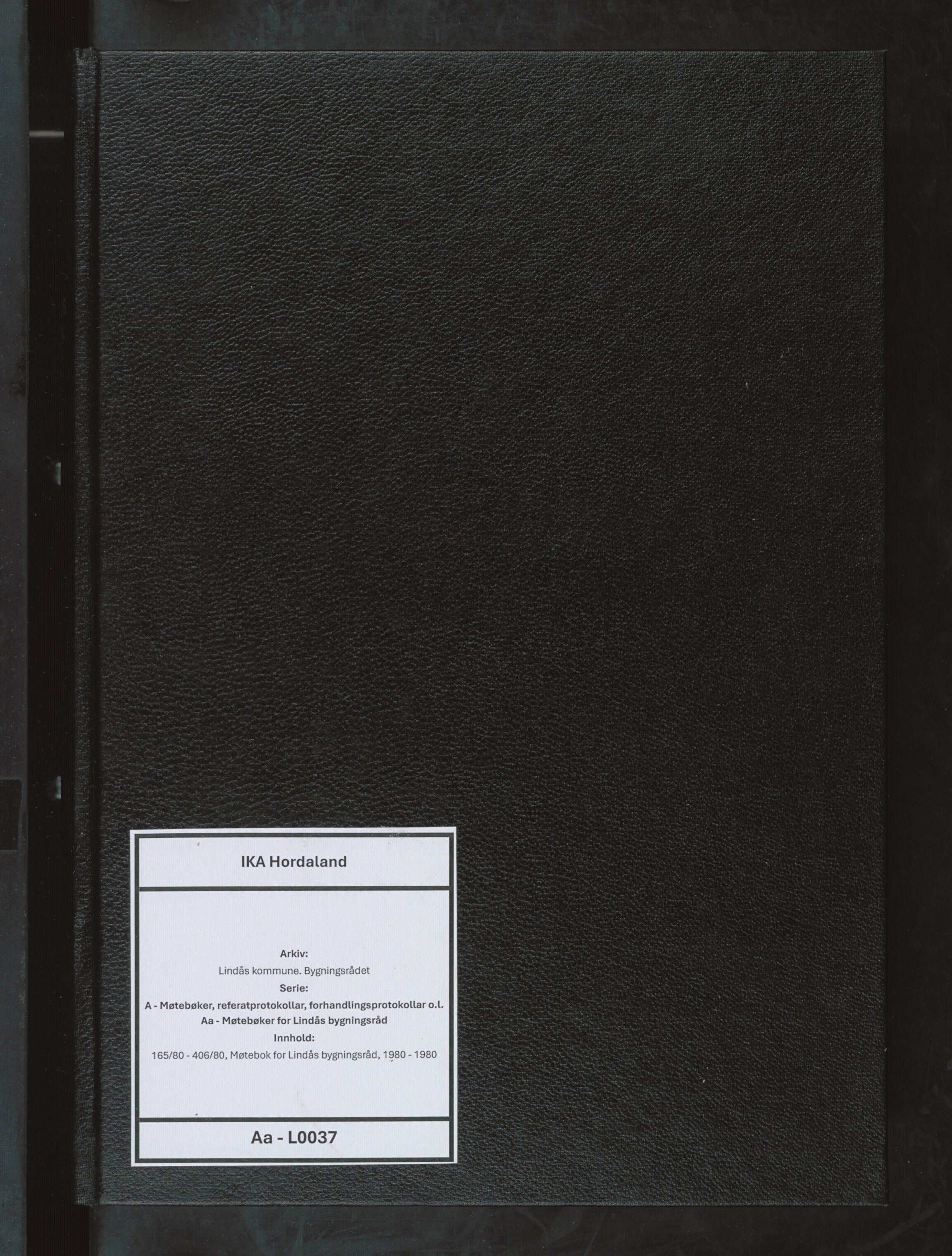 Lindås kommune. Bygningsrådet, IKAH/1263-511/A/Aa/L0037: Møtebok for Lindås bygningsråd, 1980