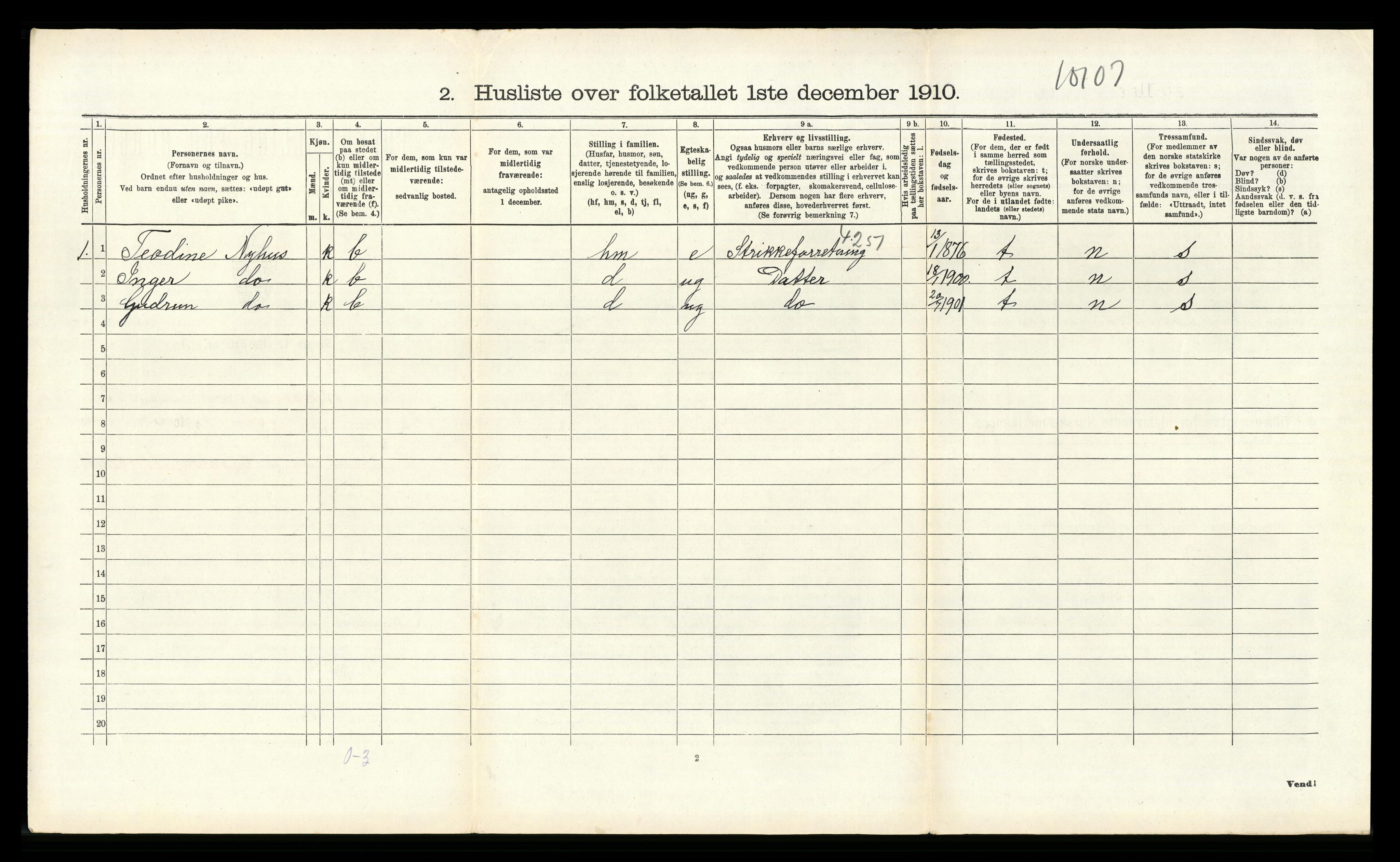 RA, Folketelling 1910 for 0928 Birkenes herred, 1910, s. 479