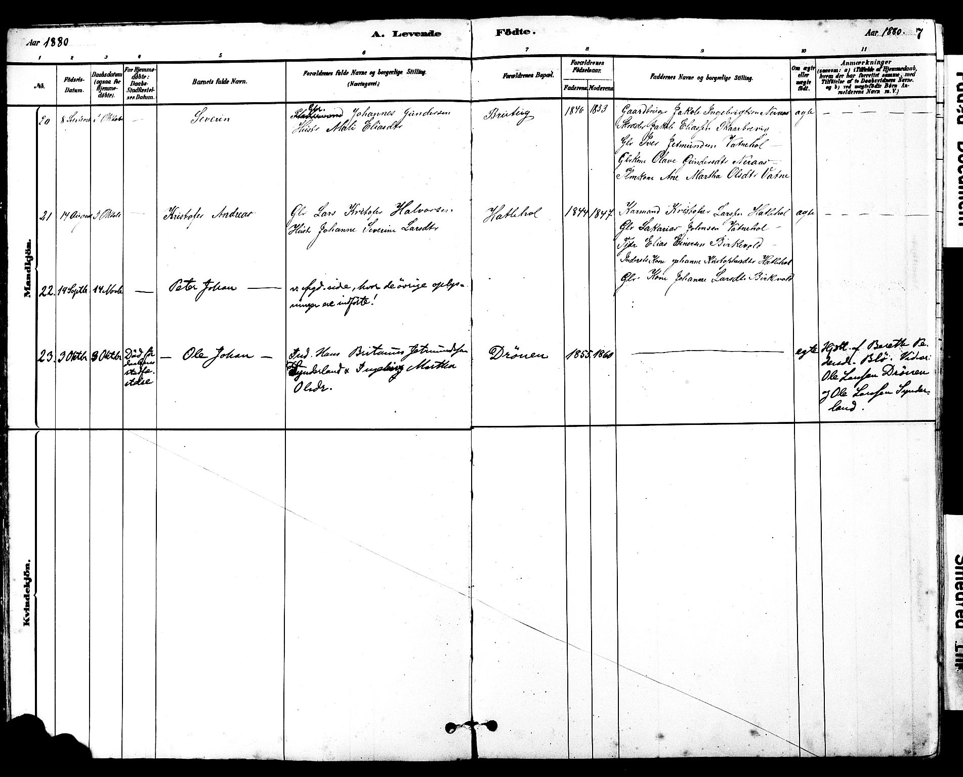 Ministerialprotokoller, klokkerbøker og fødselsregistre - Møre og Romsdal, AV/SAT-A-1454/525/L0374: Ministerialbok nr. 525A04, 1880-1899, s. 7