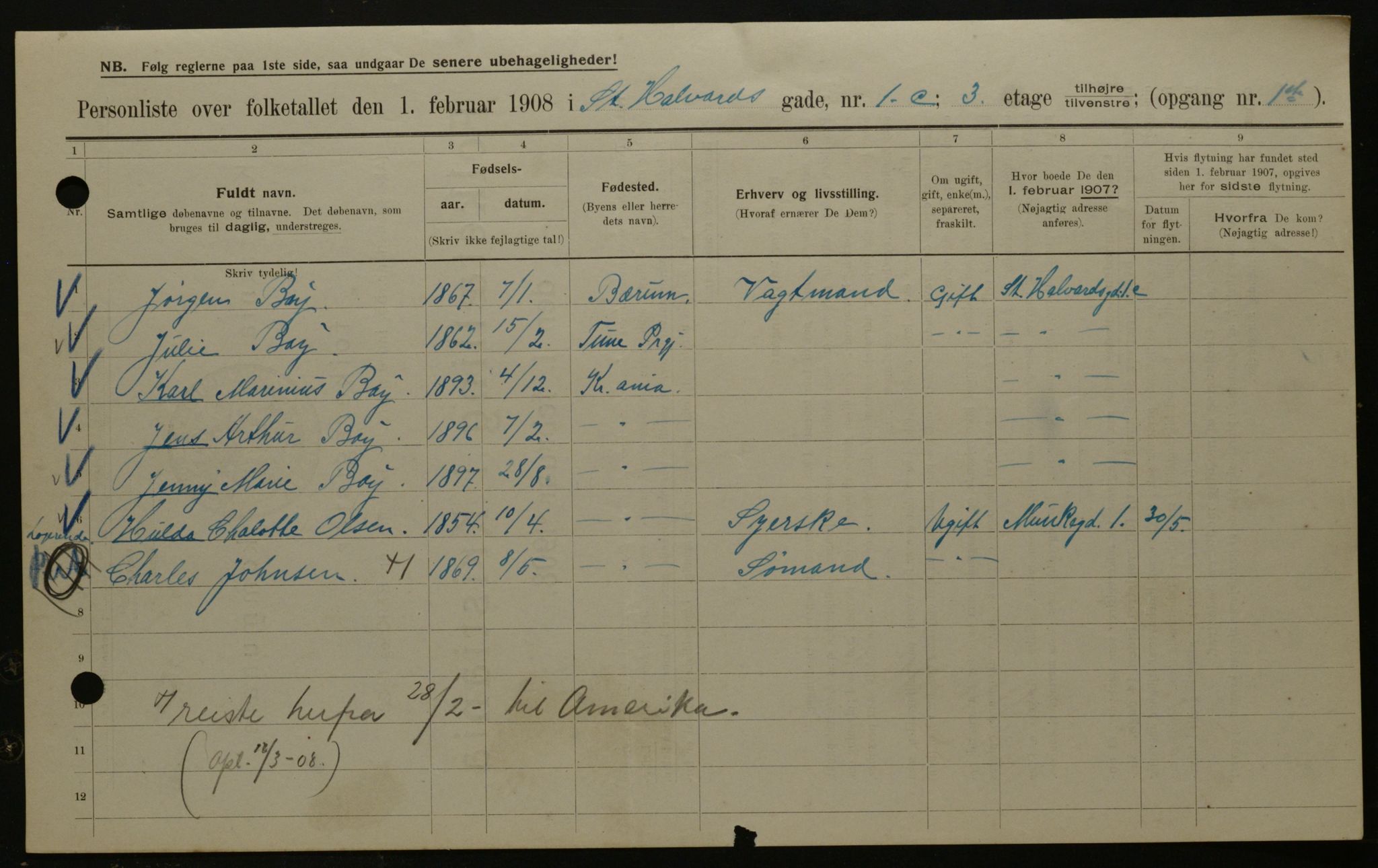 OBA, Kommunal folketelling 1.2.1908 for Kristiania kjøpstad, 1908, s. 78812