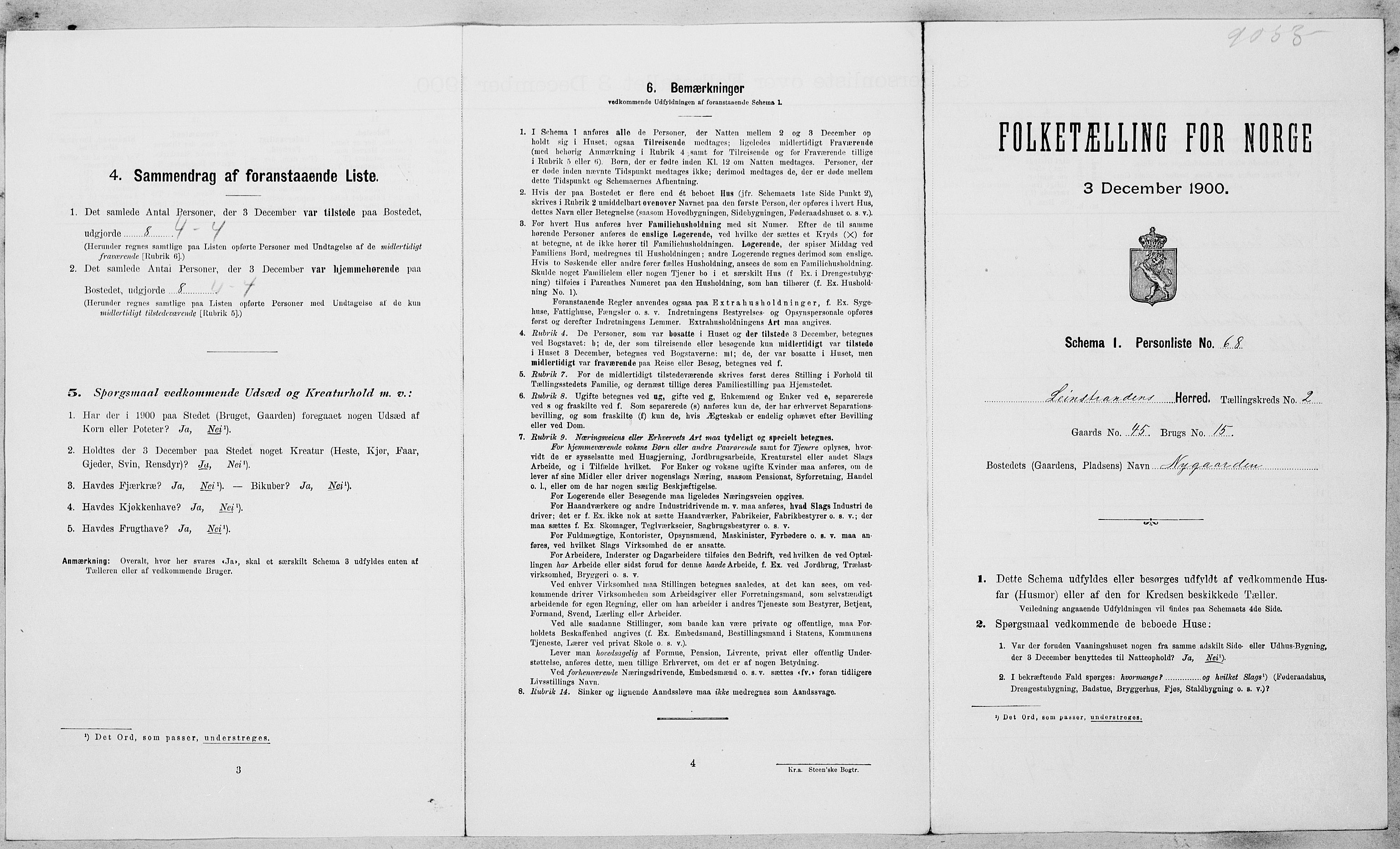 SAT, Folketelling 1900 for 1654 Leinstrand herred, 1900, s. 383