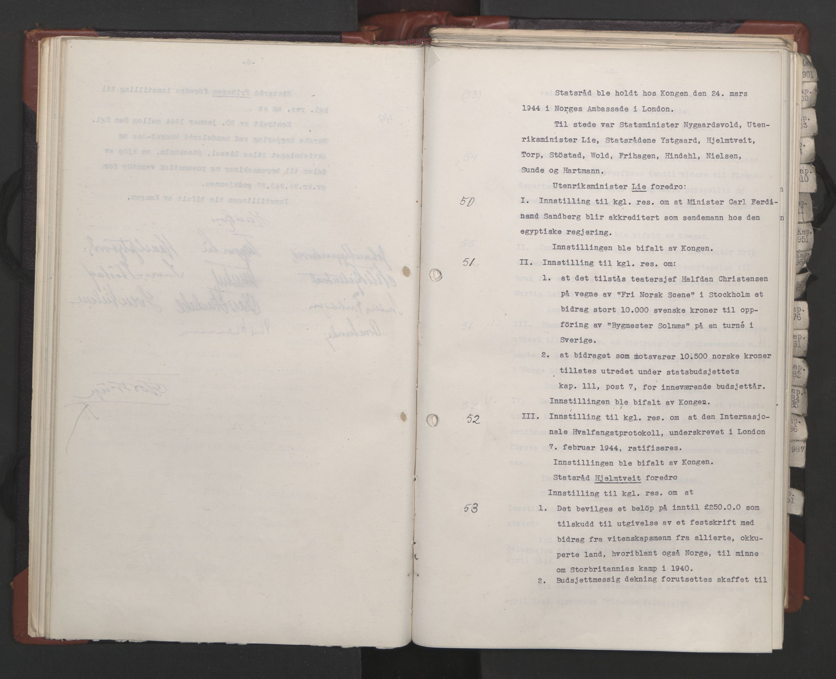 Statsrådssekretariatet, AV/RA-S-1001/A/Ac/L0124: Kgl. res. 14/1-30/6, 1944, s. 46