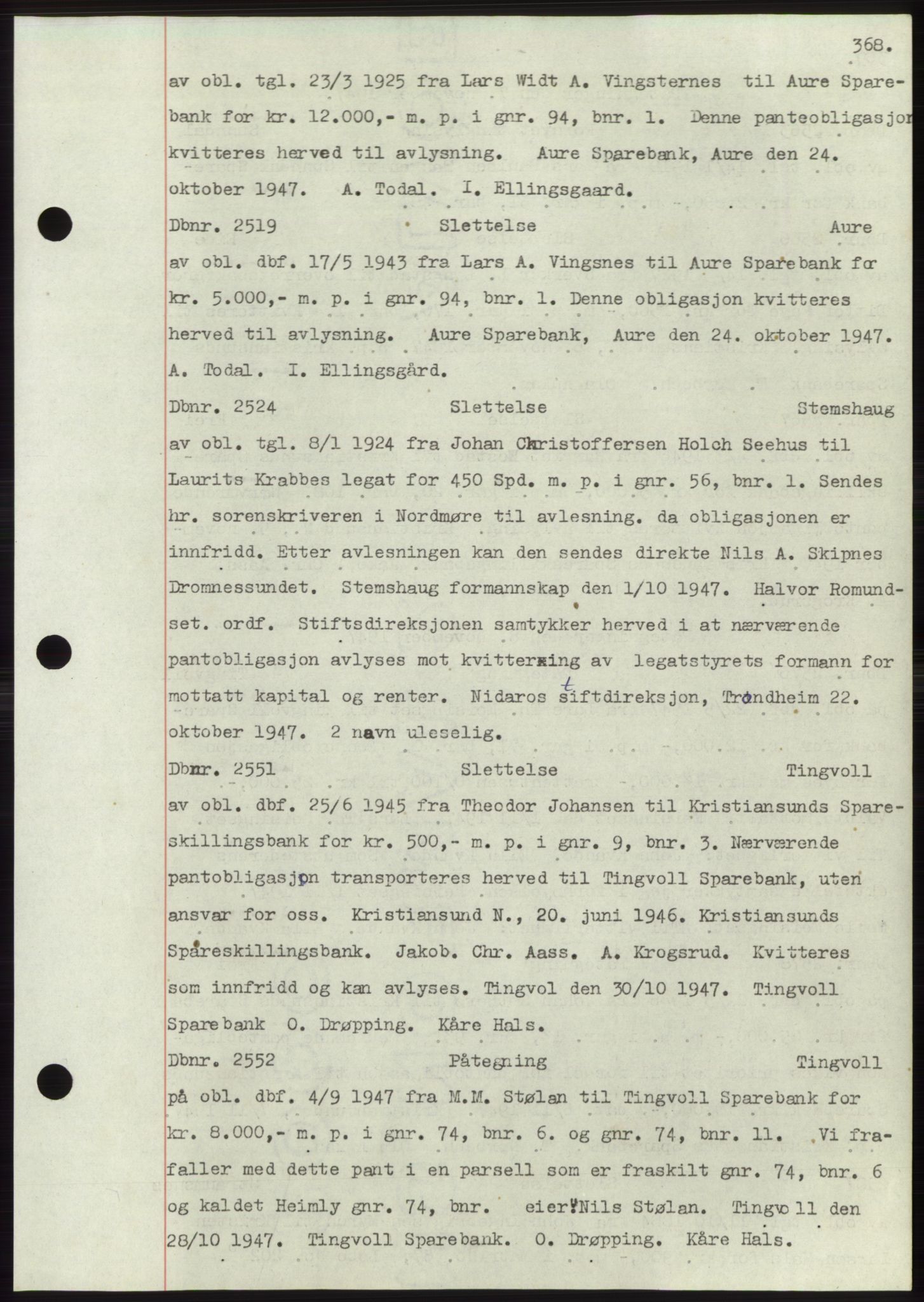 Nordmøre sorenskriveri, AV/SAT-A-4132/1/2/2Ca: Pantebok nr. C82b, 1946-1951, Dagboknr: 2419/1947