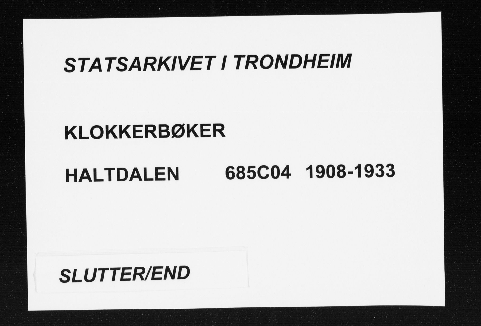 Ministerialprotokoller, klokkerbøker og fødselsregistre - Sør-Trøndelag, SAT/A-1456/685/L0979: Klokkerbok nr. 685C04, 1908-1933