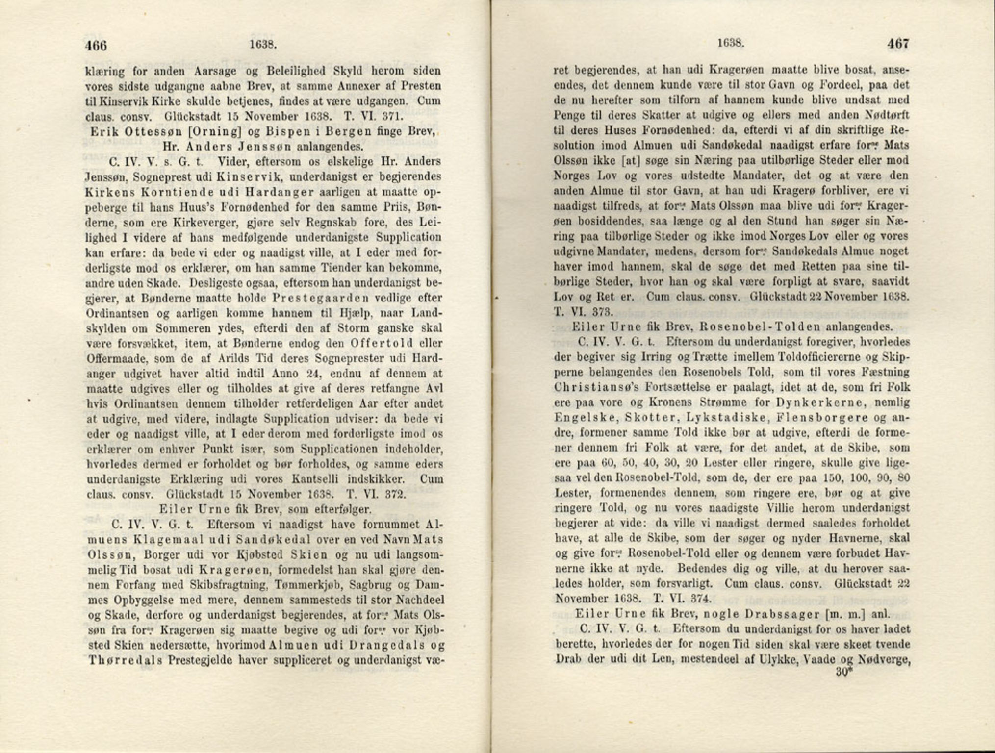 Publikasjoner utgitt av Det Norske Historiske Kildeskriftfond, PUBL/-/-/-: Norske Rigs-Registranter, bind 7, 1635-1640, s. 466-467