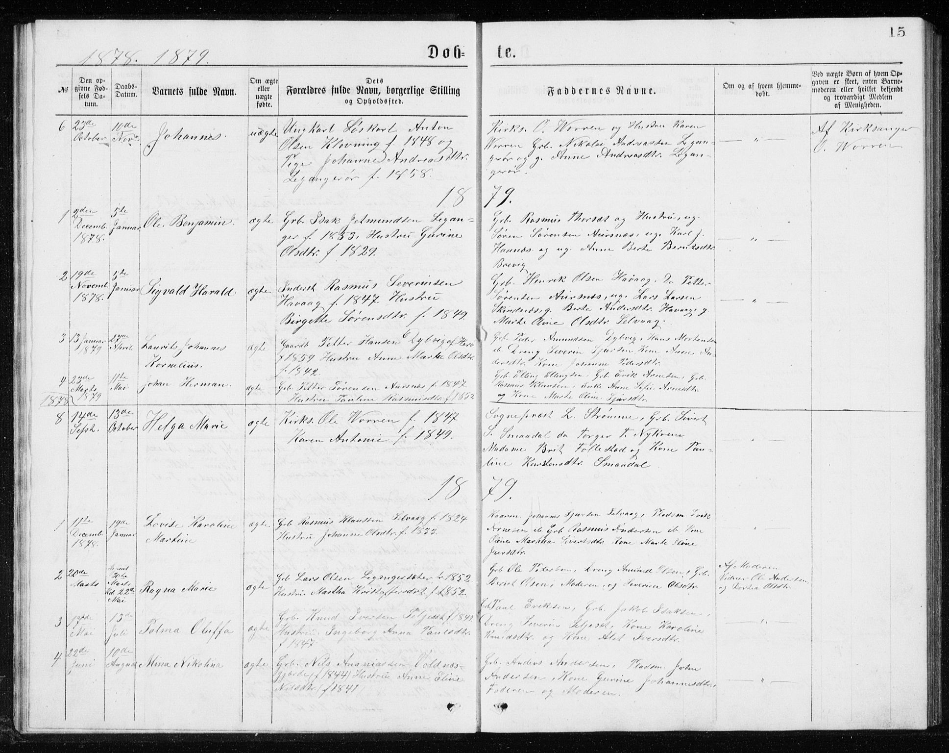 Ministerialprotokoller, klokkerbøker og fødselsregistre - Møre og Romsdal, SAT/A-1454/508/L0097: Klokkerbok nr. 508C01, 1873-1897, s. 15