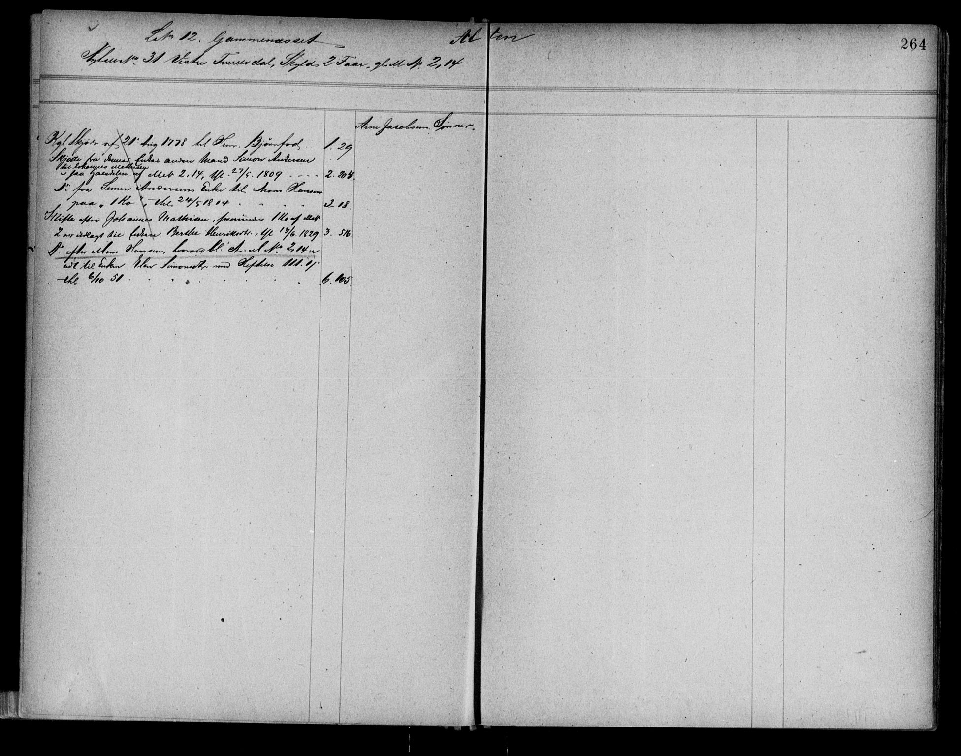 Alta fogderi/sorenskriveri, AV/SATØ-SATØ-5/1/K/Kb/Kba/L0007pantereg: Panteregister nr. 7, 1776, s. 264