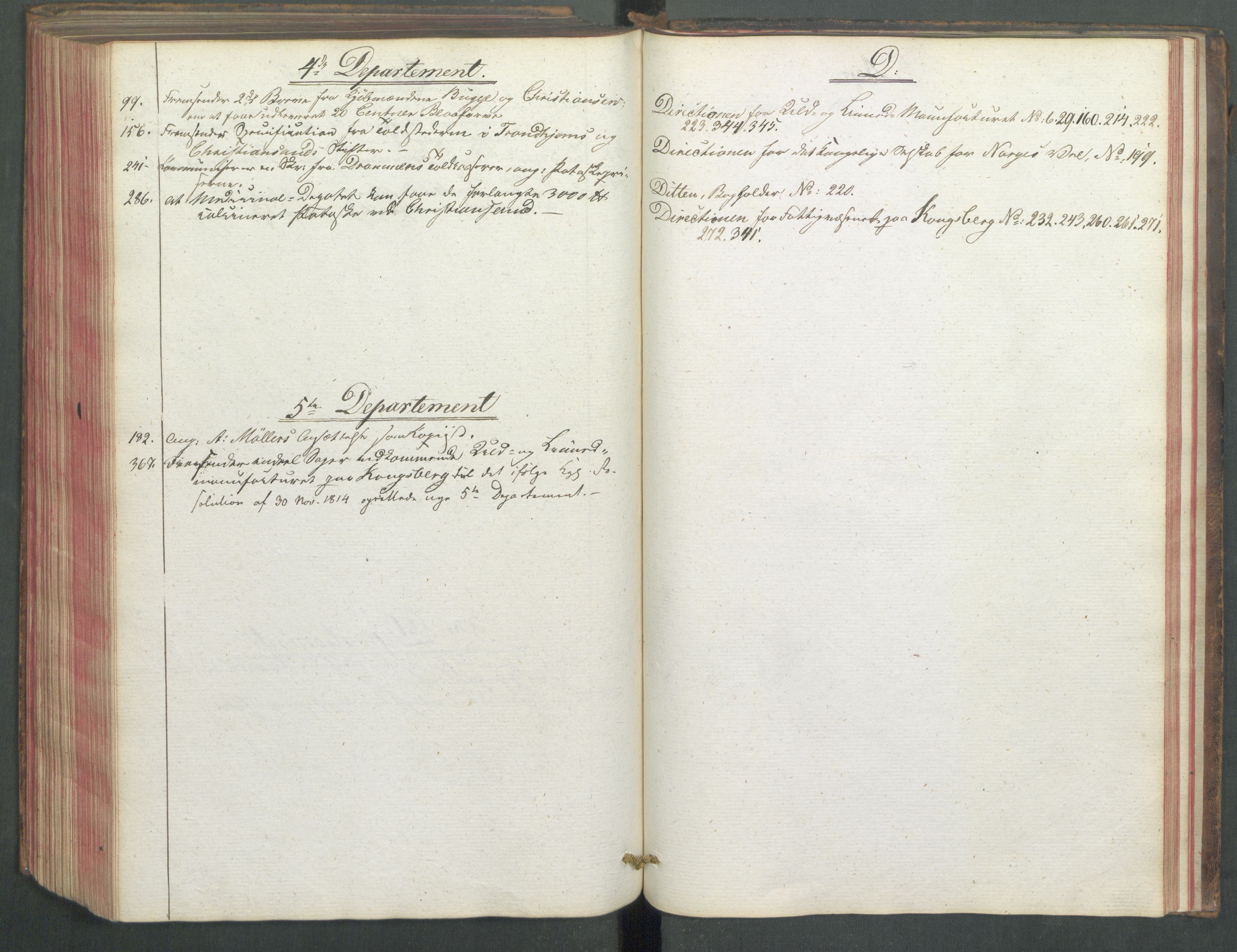 Departementene i 1814, RA/S-3899/Fe/L0054: Journal, 1814