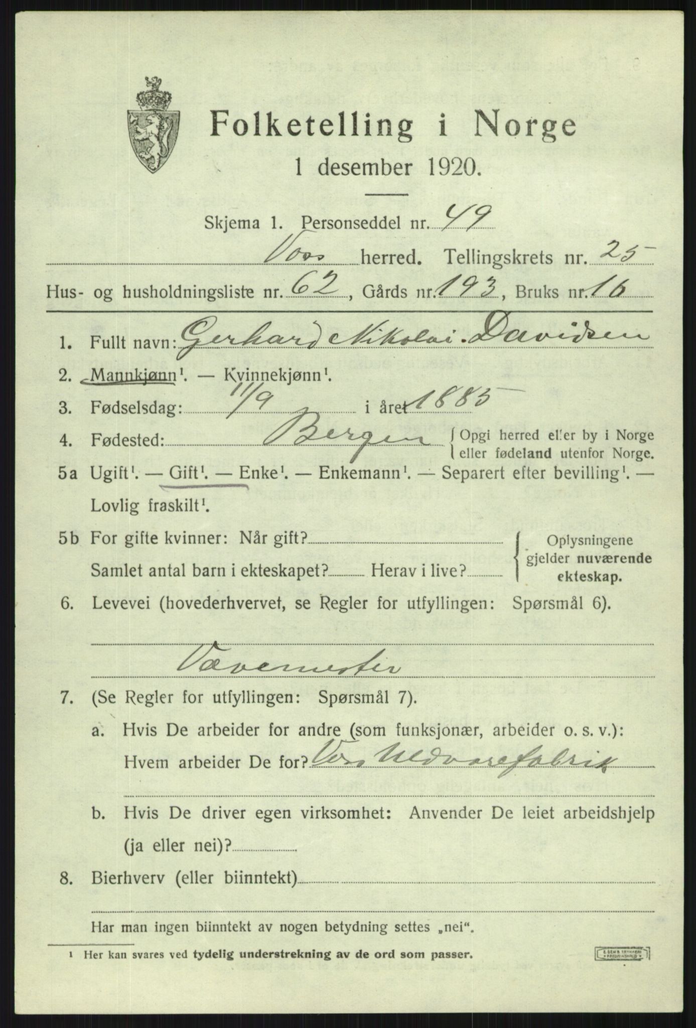 SAB, Folketelling 1920 for 1235 Voss herred, 1920, s. 17759