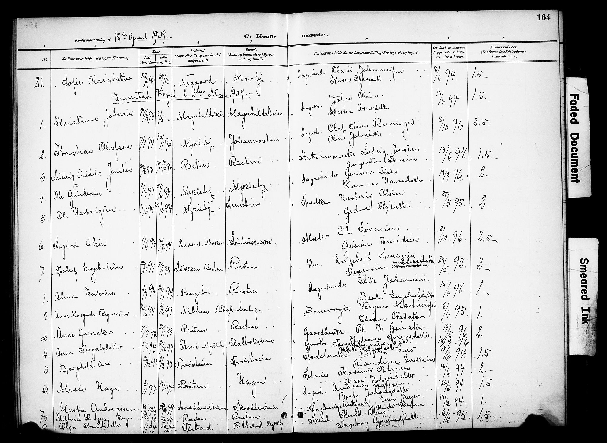 Stor-Elvdal prestekontor, AV/SAH-PREST-052/H/Ha/Hab/L0003: Klokkerbok nr. 3, 1895-1917, s. 164