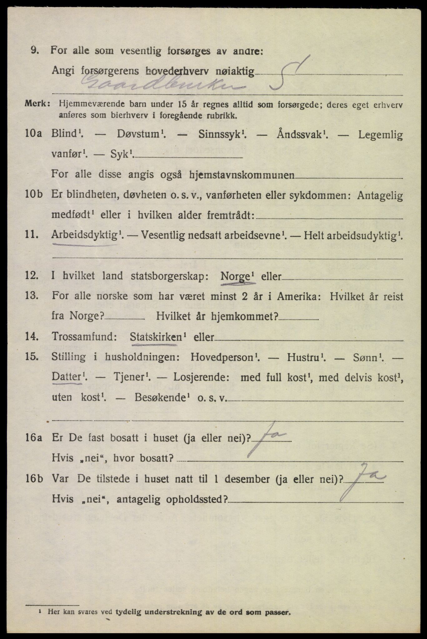 SAK, Folketelling 1920 for 1037 Kvinesdal herred, 1920, s. 4466