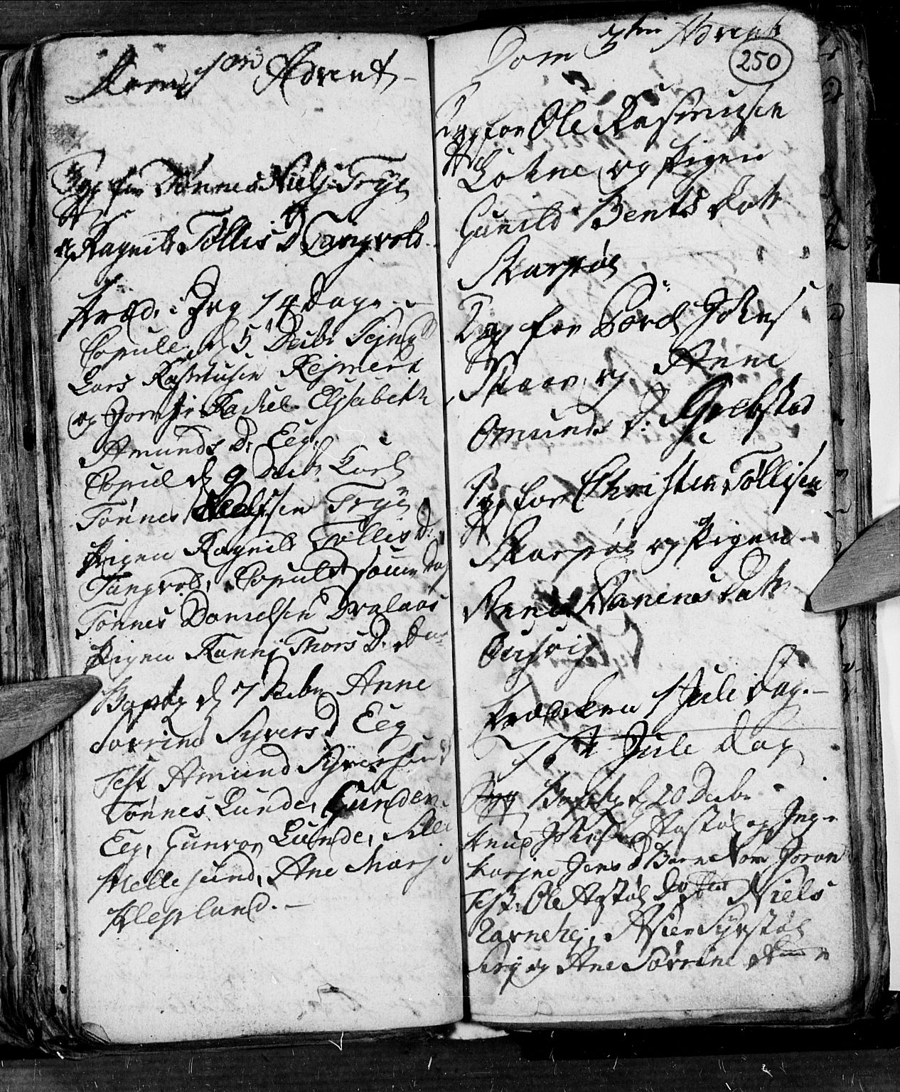 Søgne sokneprestkontor, AV/SAK-1111-0037/F/Fb/Fbb/L0001: Klokkerbok nr. B 1, 1779-1802, s. 250