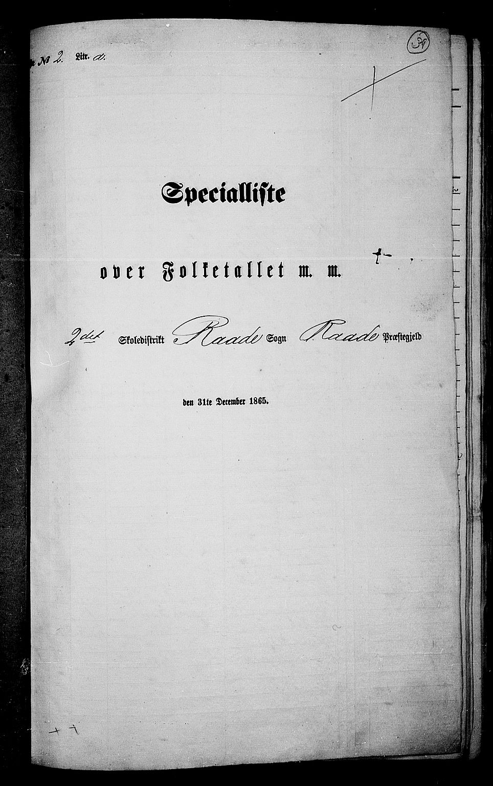 RA, Folketelling 1865 for 0135P Råde prestegjeld, 1865, s. 33
