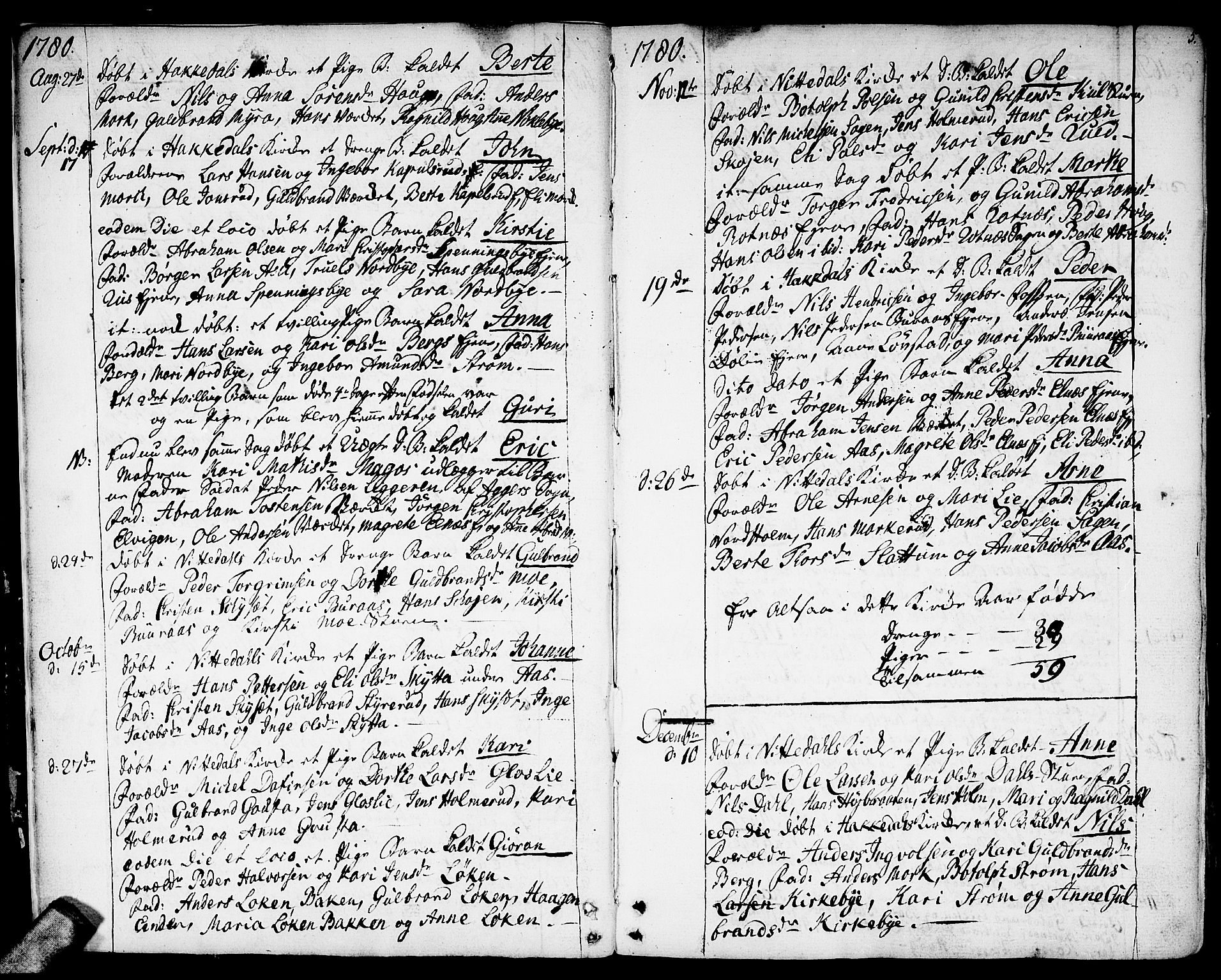 Nittedal prestekontor Kirkebøker, AV/SAO-A-10365a/F/Fa/L0002: Ministerialbok nr. I 2, 1779-1814, s. 5