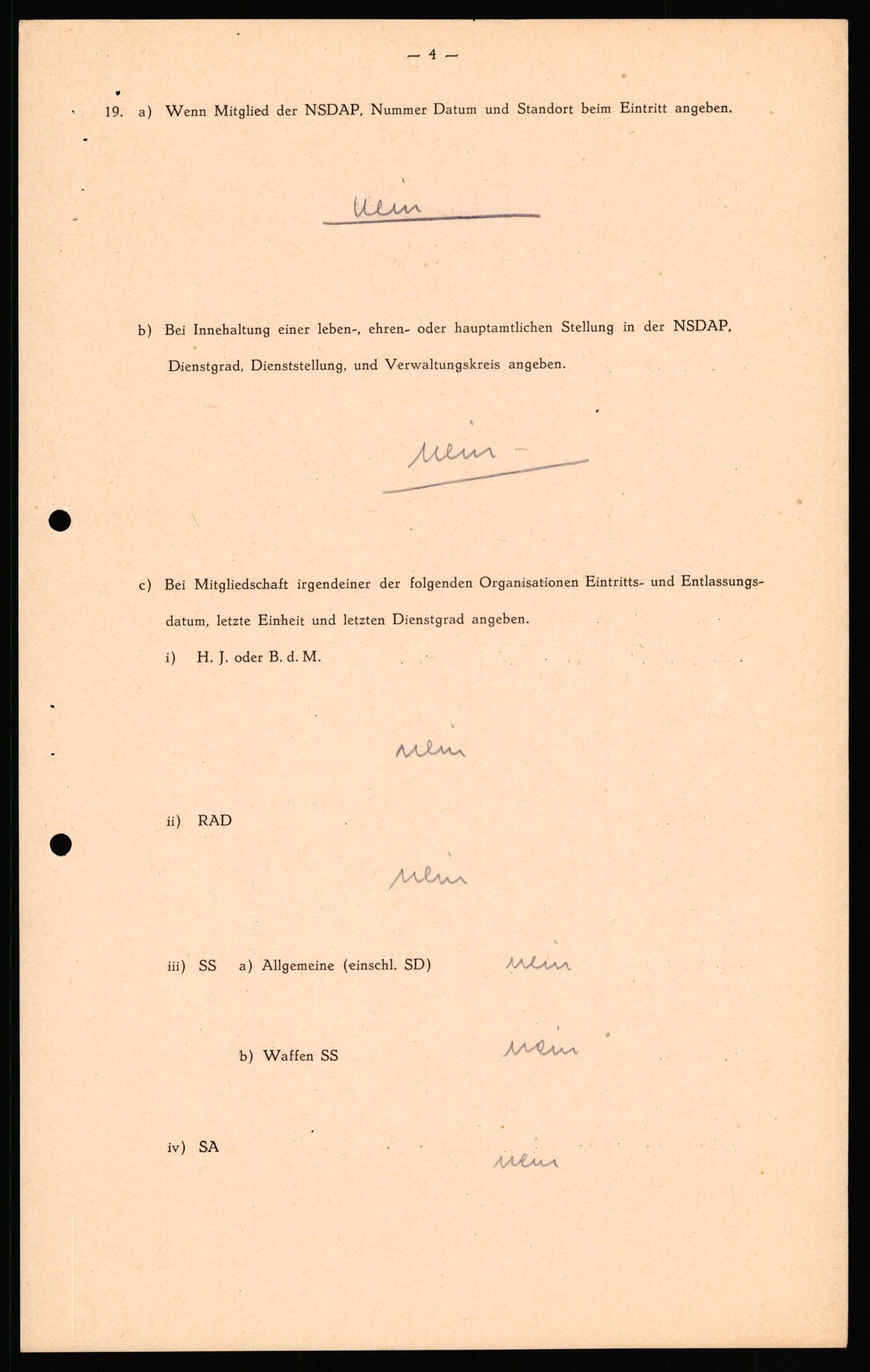 Forsvaret, Forsvarets overkommando II, AV/RA-RAFA-3915/D/Db/L0030: CI Questionaires. Tyske okkupasjonsstyrker i Norge. Tyskere., 1945-1946, s. 435