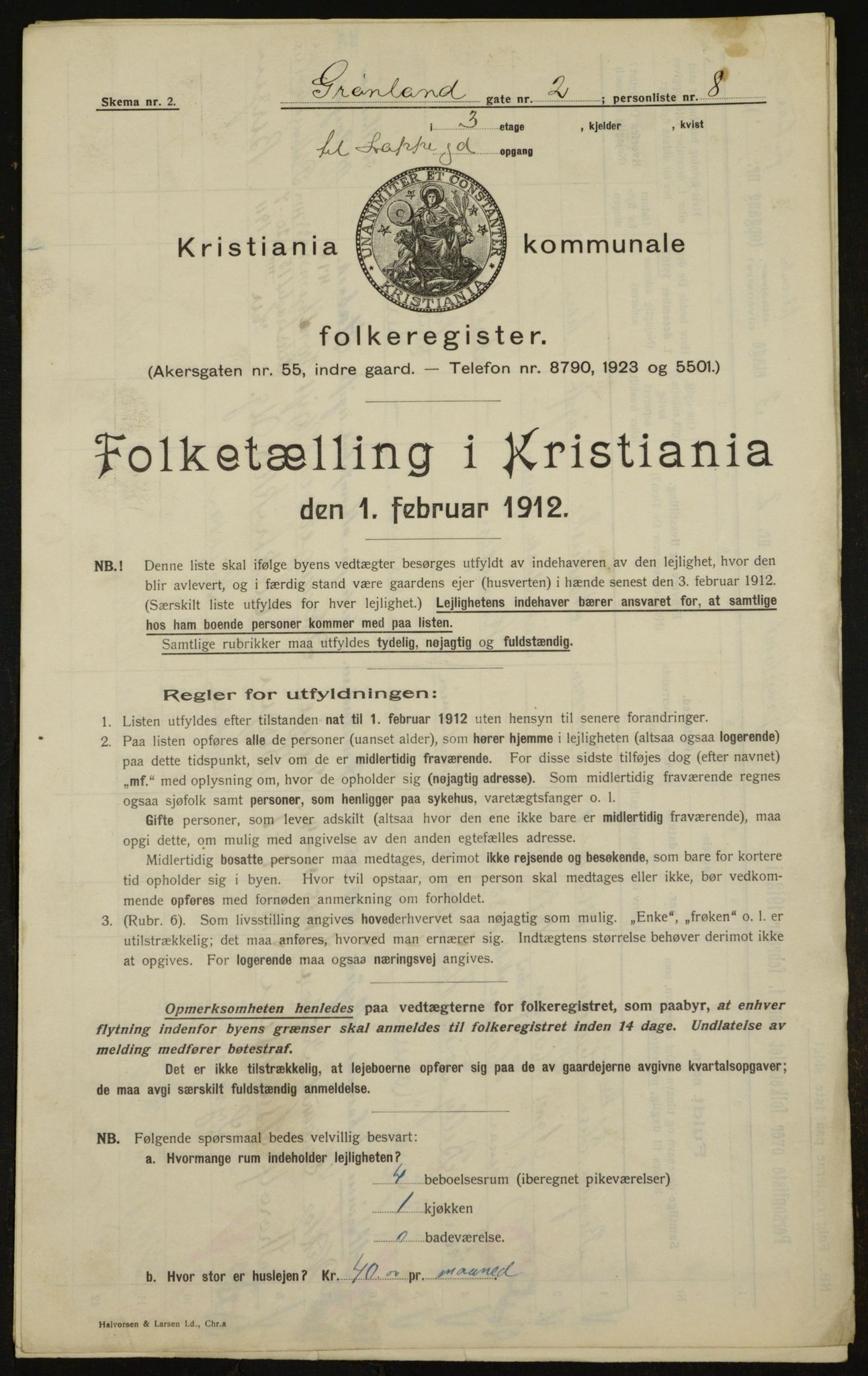OBA, Kommunal folketelling 1.2.1912 for Kristiania, 1912, s. 30990