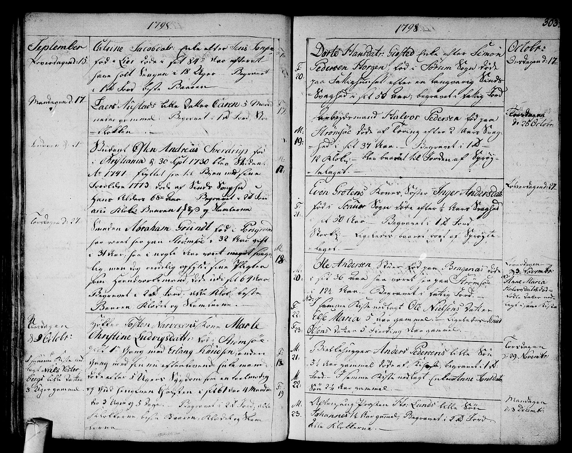 Strømsø kirkebøker, AV/SAKO-A-246/F/Fa/L0010: Ministerialbok nr. I 10, 1792-1822, s. 303