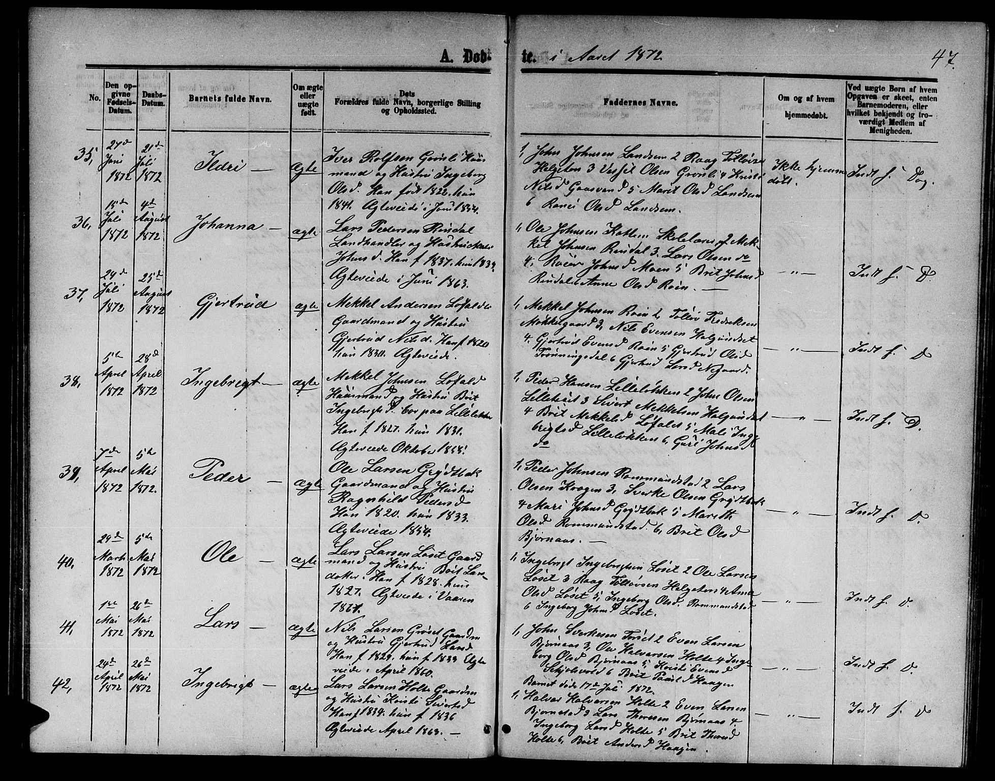 Ministerialprotokoller, klokkerbøker og fødselsregistre - Møre og Romsdal, AV/SAT-A-1454/598/L1076: Klokkerbok nr. 598C01, 1867-1878, s. 47