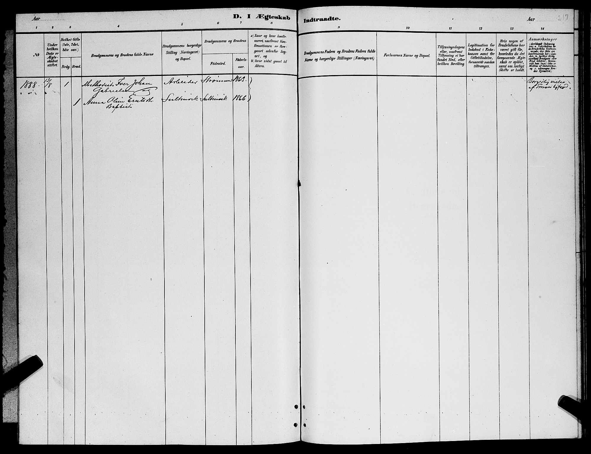 Lenvik sokneprestembete, SATØ/S-1310/H/Ha/Hab/L0006klokker: Klokkerbok nr. 6, 1881-1889, s. 217