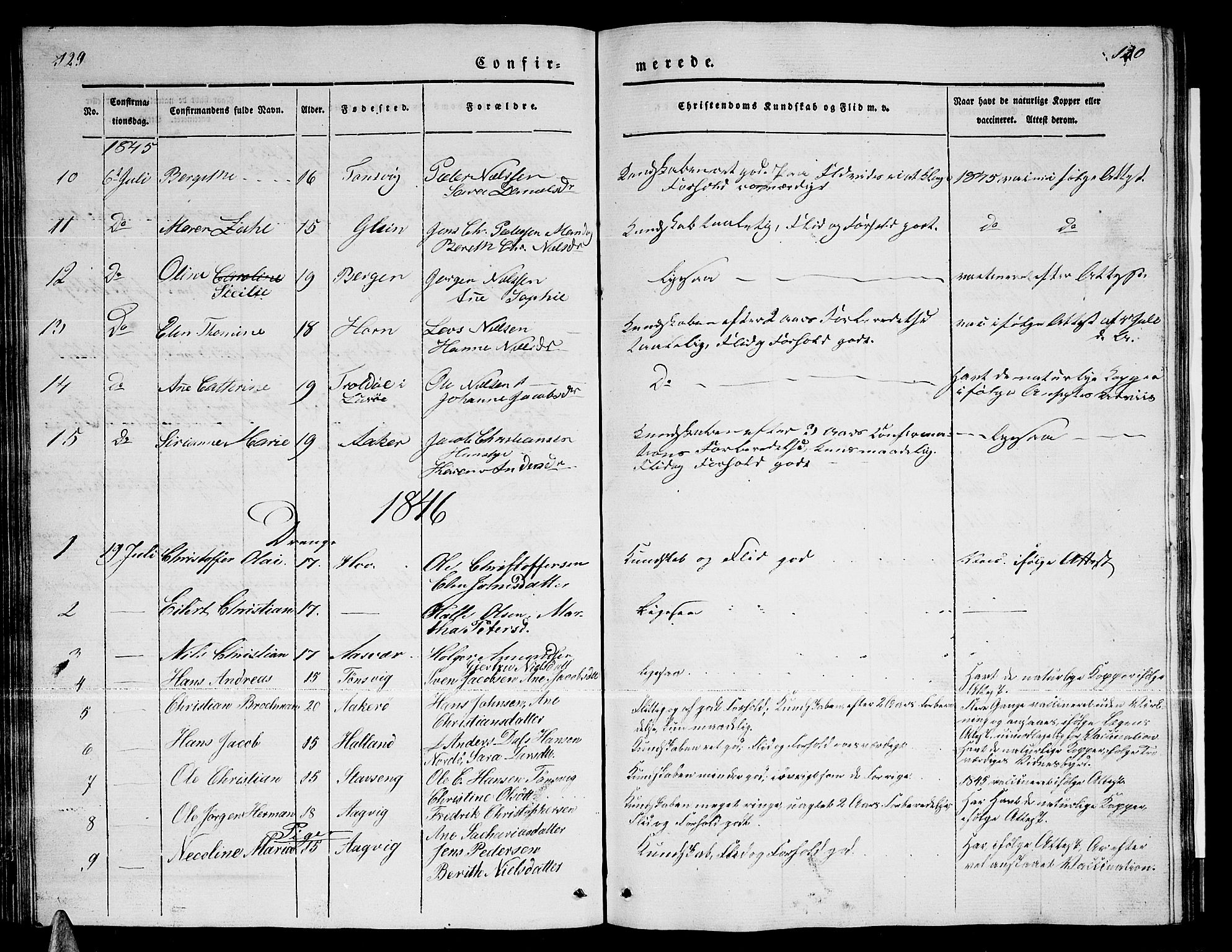 Ministerialprotokoller, klokkerbøker og fødselsregistre - Nordland, AV/SAT-A-1459/835/L0530: Klokkerbok nr. 835C02, 1842-1865, s. 129-130