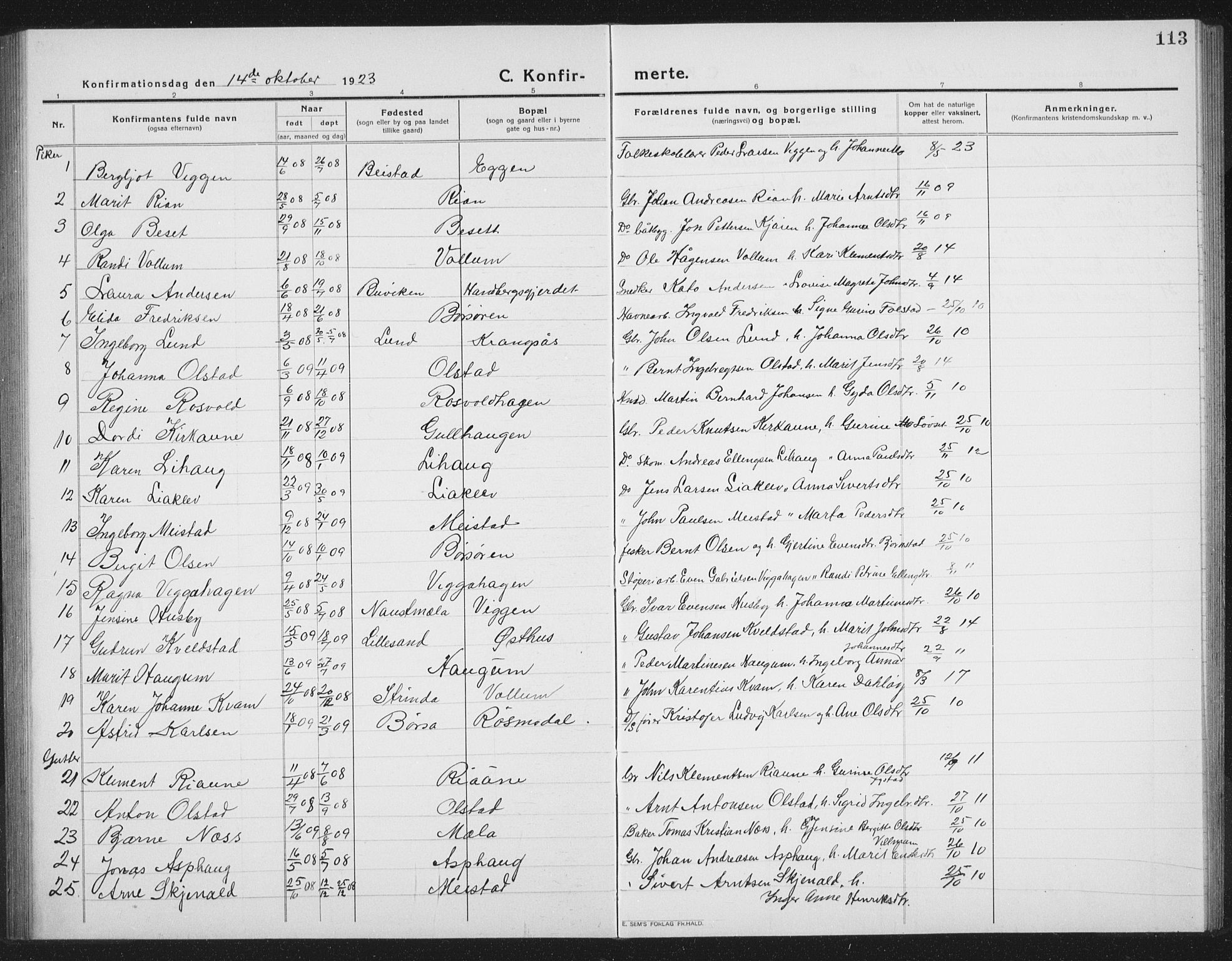 Ministerialprotokoller, klokkerbøker og fødselsregistre - Sør-Trøndelag, AV/SAT-A-1456/665/L0778: Klokkerbok nr. 665C03, 1916-1938, s. 113