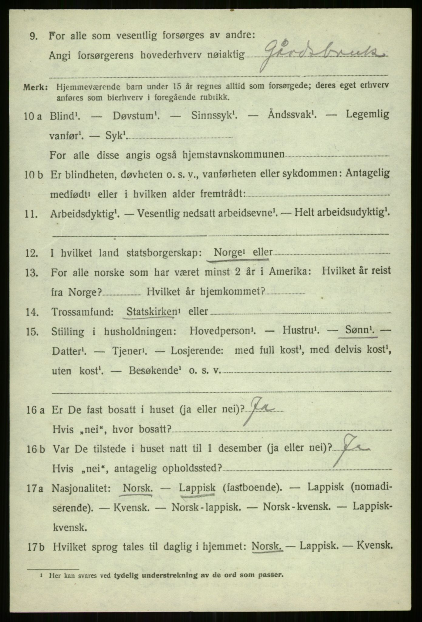 SATØ, Folketelling 1920 for 1933 Balsfjord herred, 1920, s. 3197