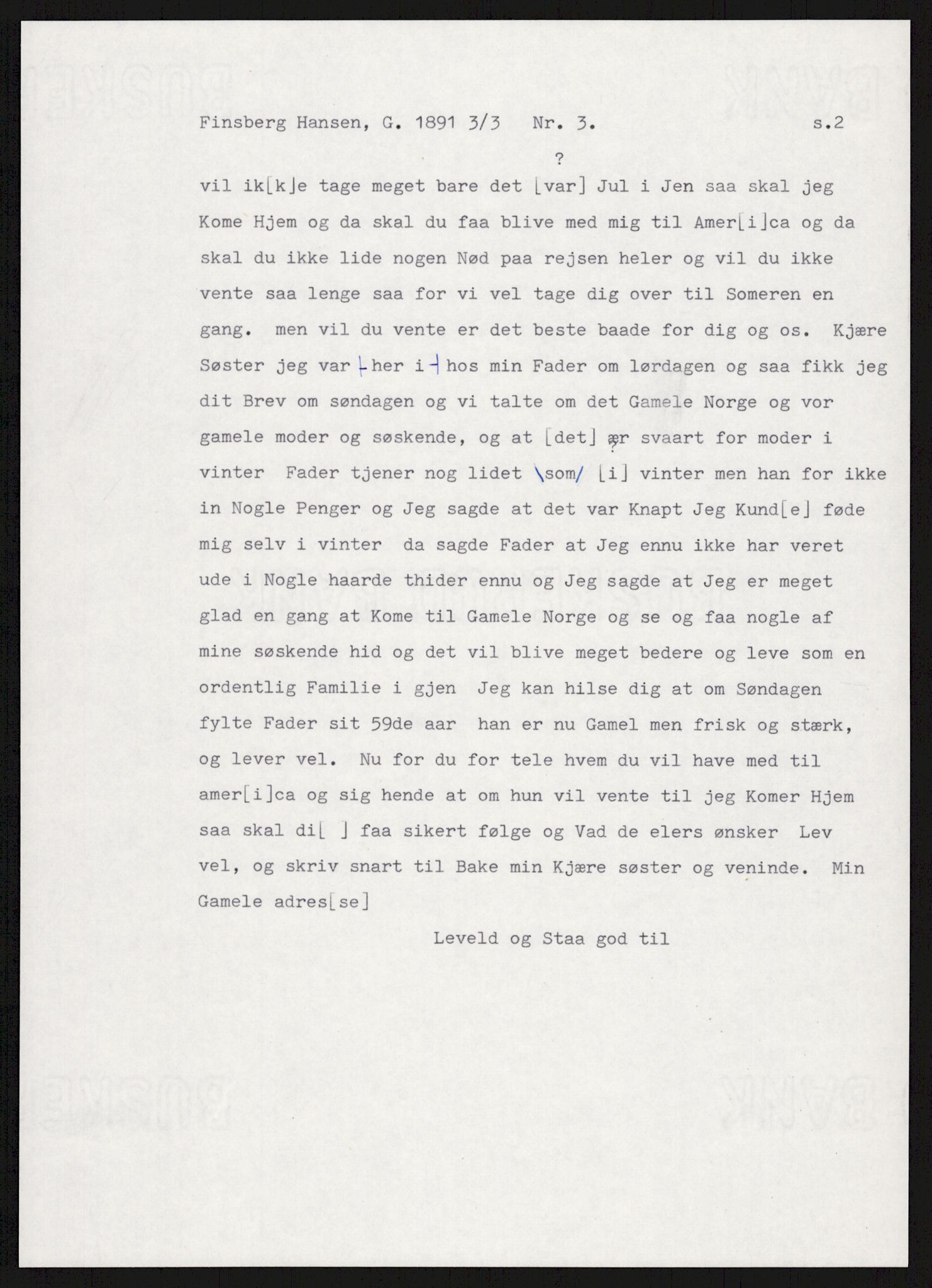 Samlinger til kildeutgivelse, Amerikabrevene, RA/EA-4057/F/L0007: Innlån fra Hedmark: Berg - Furusetbrevene, 1838-1914, s. 426