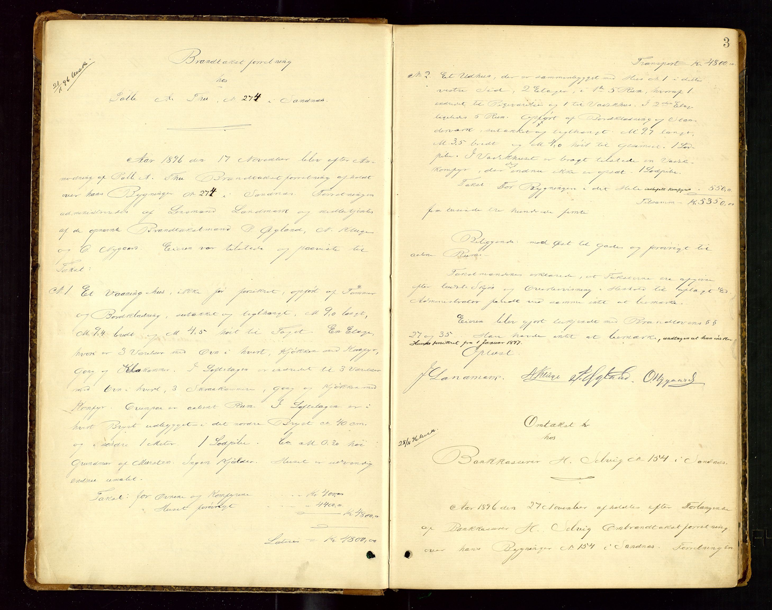 Høyland/Sandnes lensmannskontor, AV/SAST-A-100166/Goc/L0002: "Brandtakstprotokol", 1896-1899, s. 2b-3a
