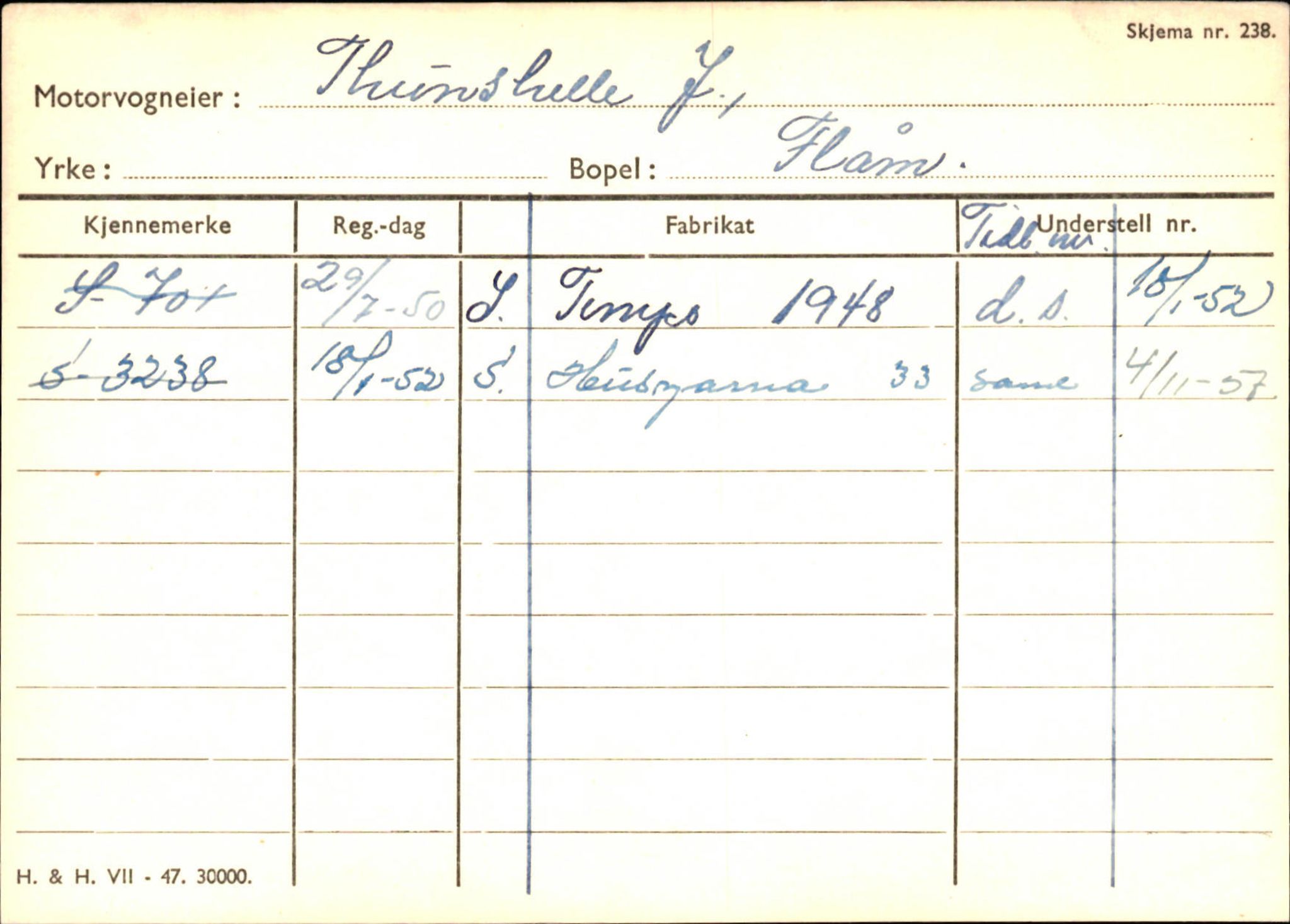 Statens vegvesen, Sogn og Fjordane vegkontor, SAB/A-5301/4/F/L0125: Eigarregister Sogndal V-Å. Aurland A-Å. Fjaler A-N, 1945-1975, s. 1138