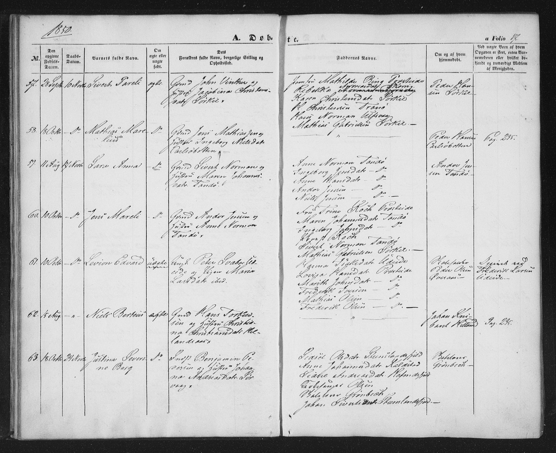 Ministerialprotokoller, klokkerbøker og fødselsregistre - Nordland, AV/SAT-A-1459/859/L0844: Ministerialbok nr. 859A04, 1849-1862, s. 17