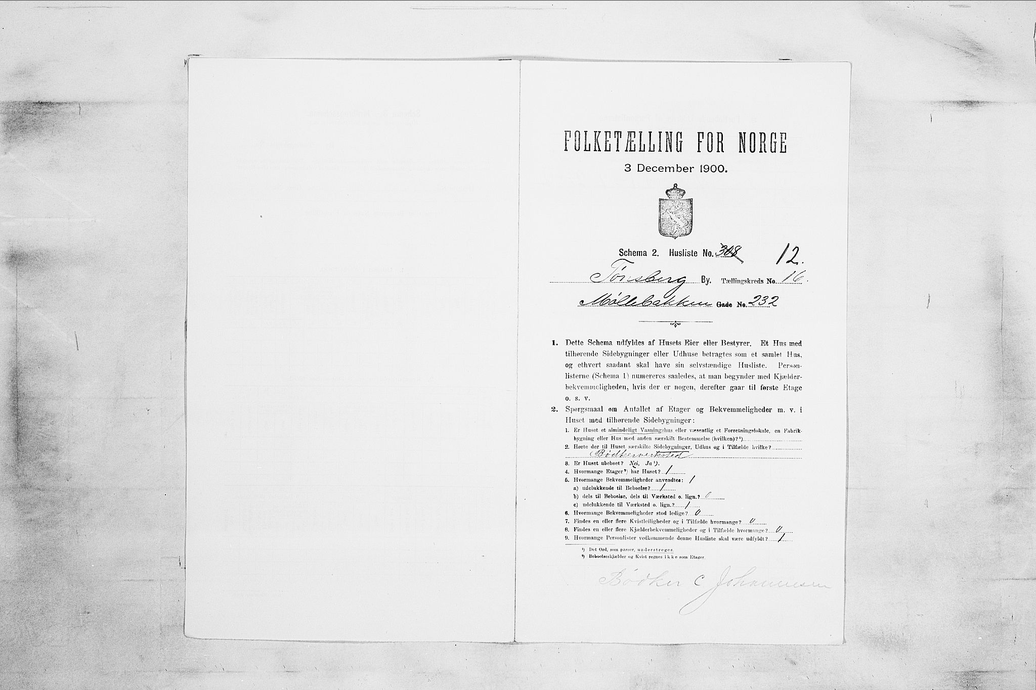RA, Folketelling 1900 for 0705 Tønsberg kjøpstad, 1900, s. 2429
