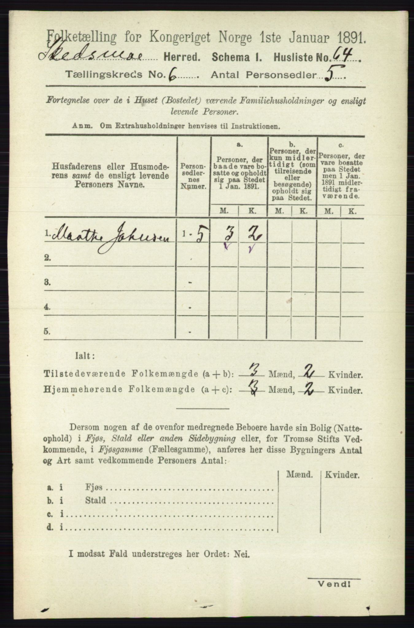 RA, Folketelling 1891 for 0231 Skedsmo herred, 1891, s. 2722